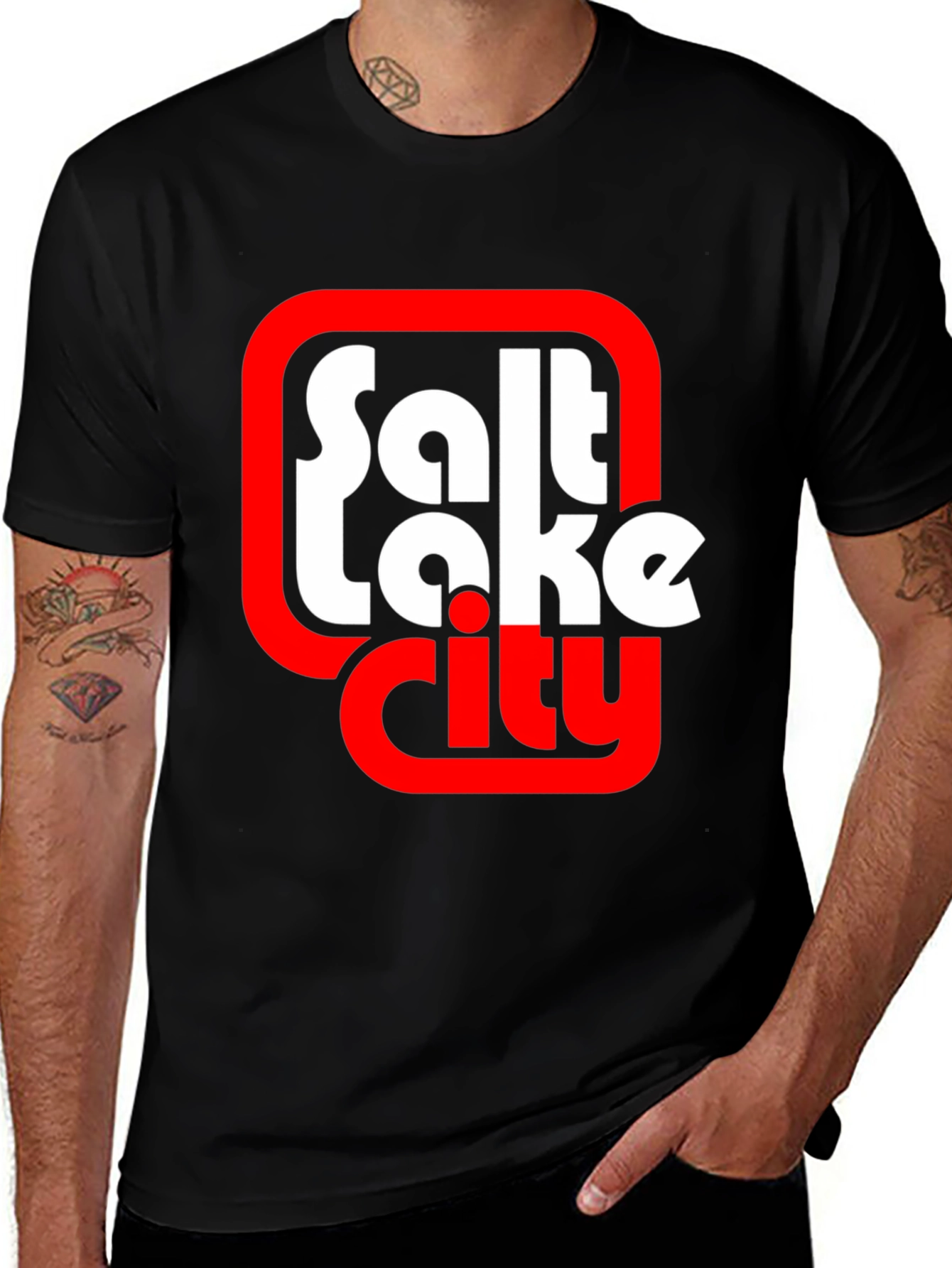 Variant 11 of Salt Lake City Graphic Tee - Black Unisex T-Shirt