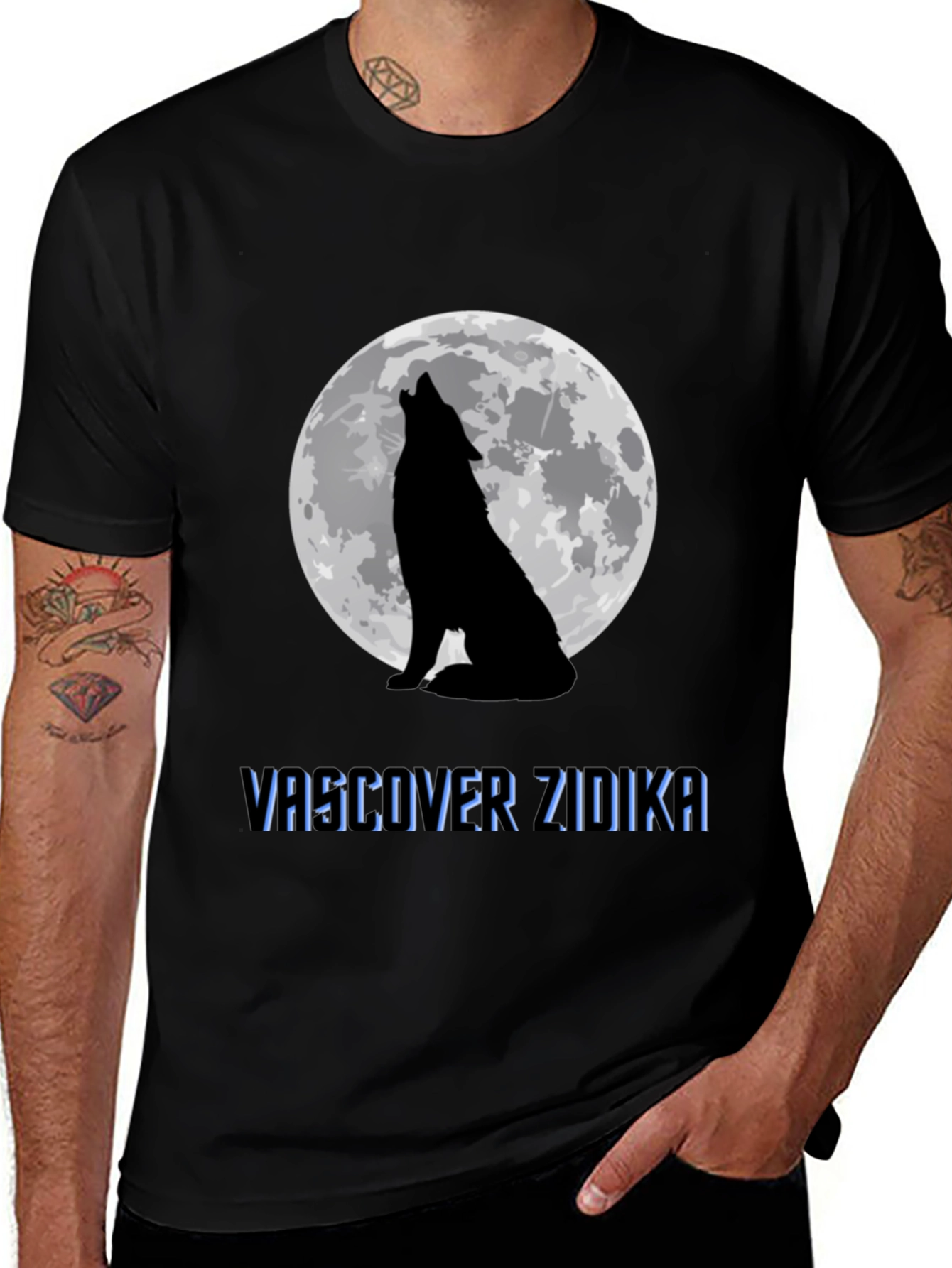 Variant 12 of Wolf Moon Black T-Shirt