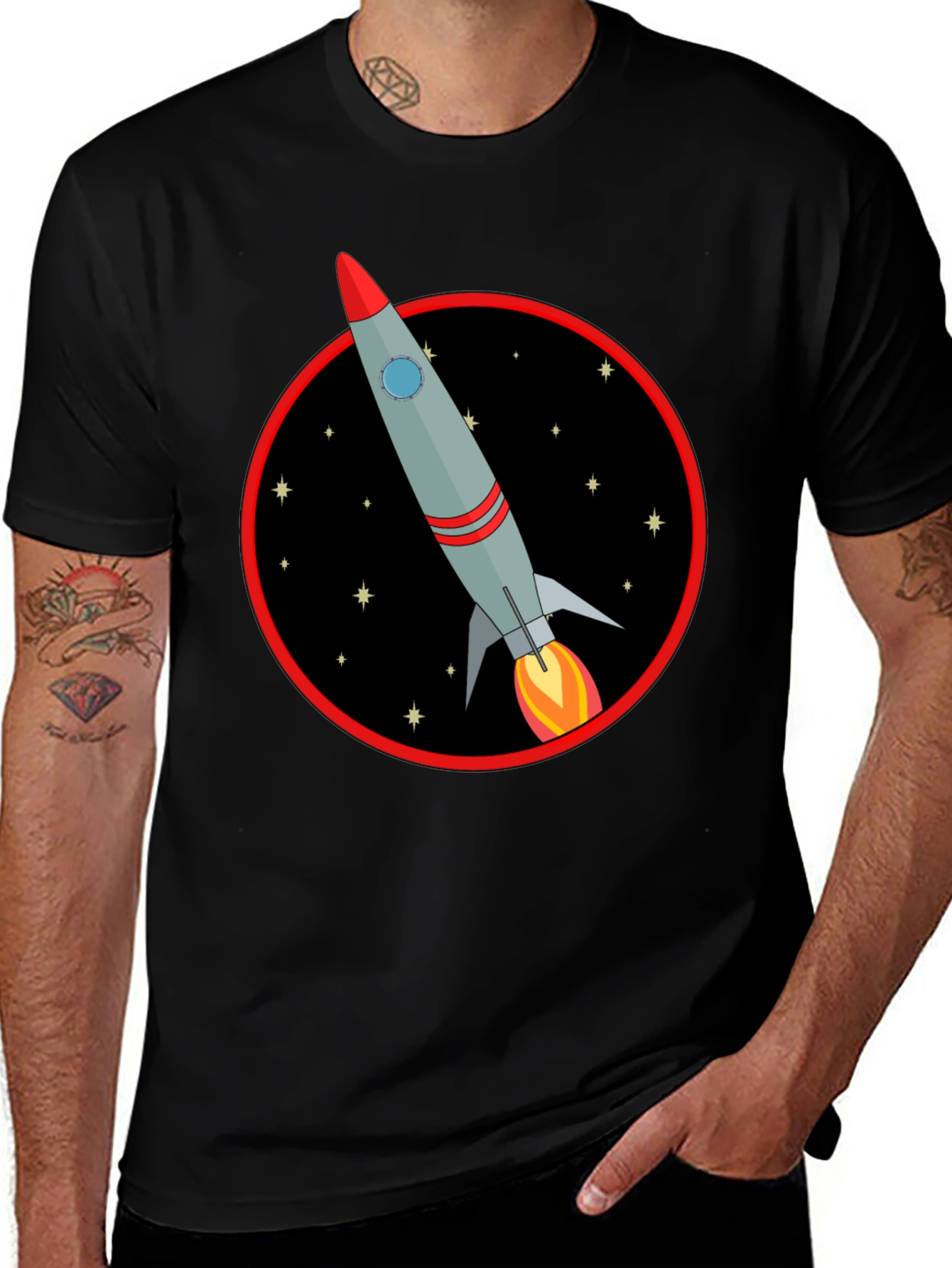 Variant 9 of Retro Rocket T-Shirt - Blast Off in Style!