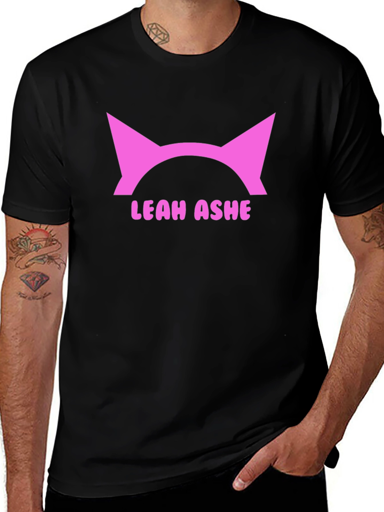 Leah Ashe Cat Ear T-Shirt - Black