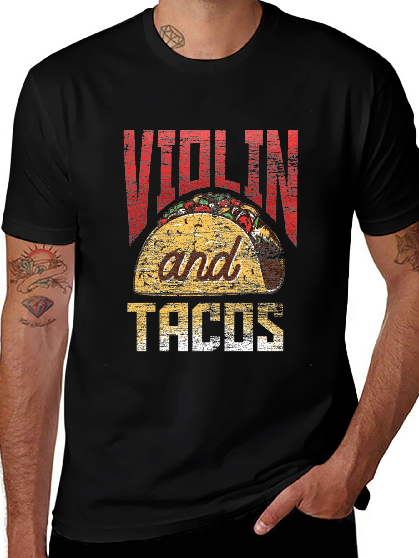 Variant 10 of Violin and Tacos Graphic T-Shirt 