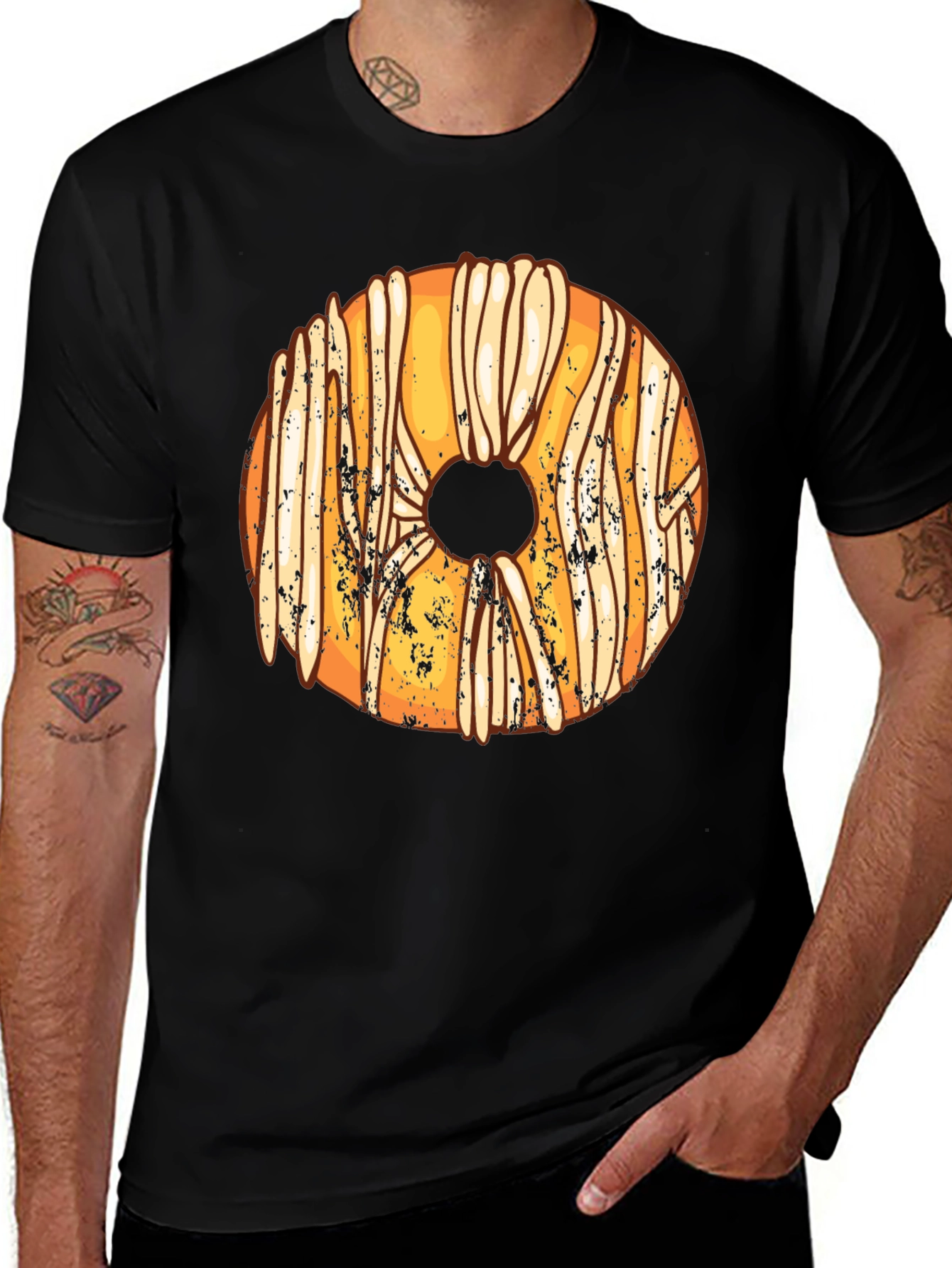 Variant 30 of Donut Graphic T-Shirt - Casual Black Tee