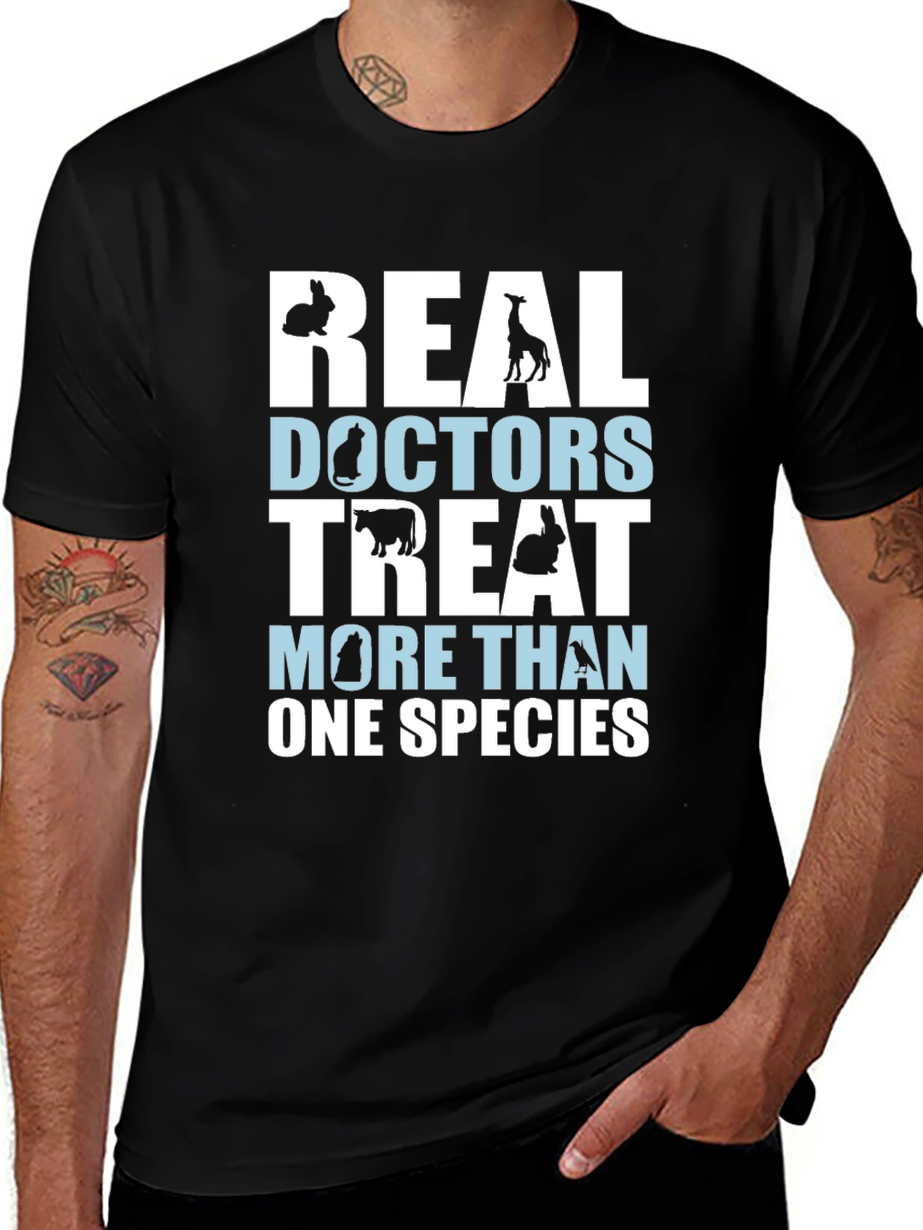 Veterinarian T-Shirt - Real Doctors Treat More Than One Species Tee