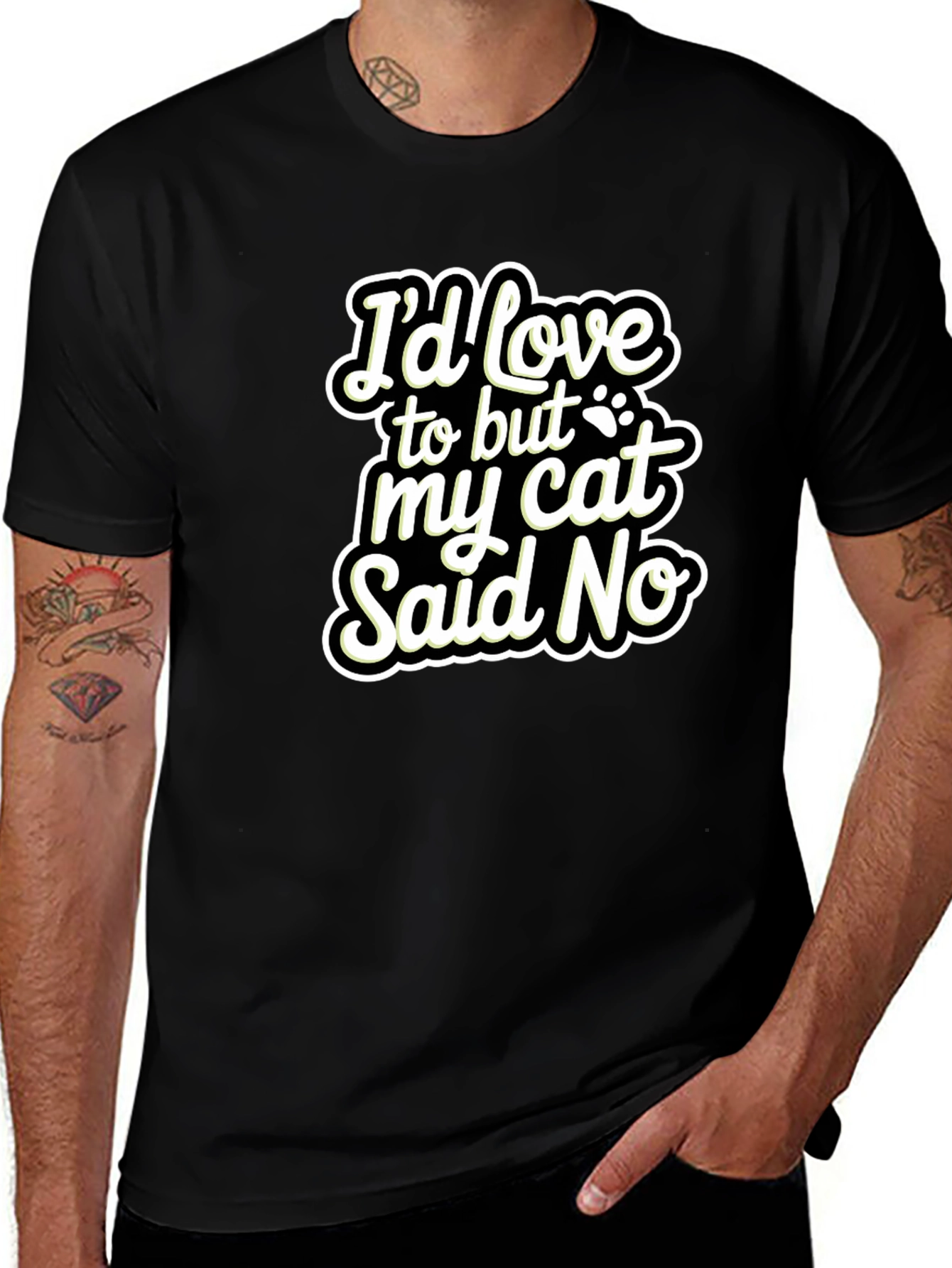 Variant 9 of Funny Cat Said No Graphic T-Shirt
