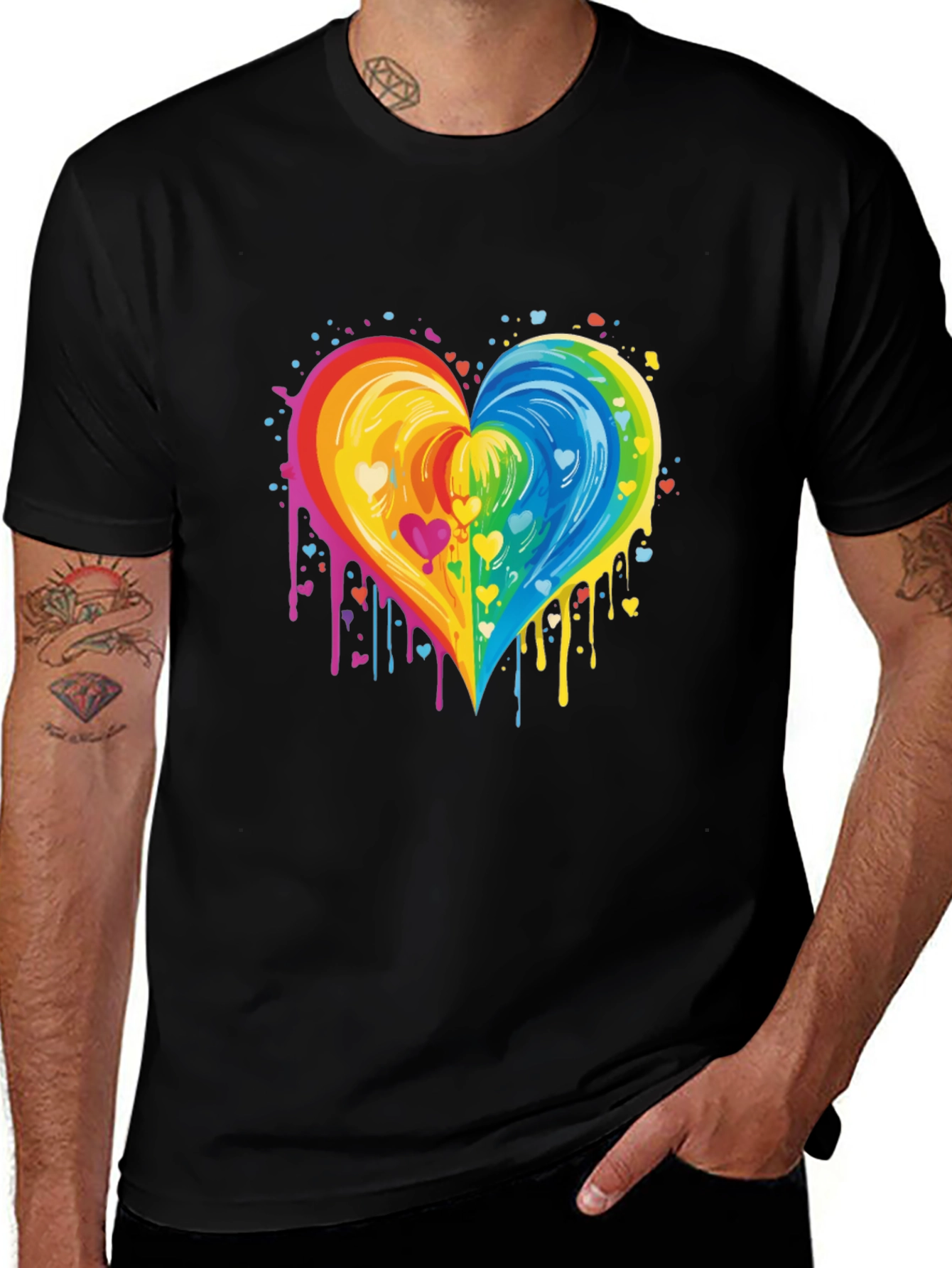 Variant 16 of Rainbow Heart Graphic Tee - Pride Love