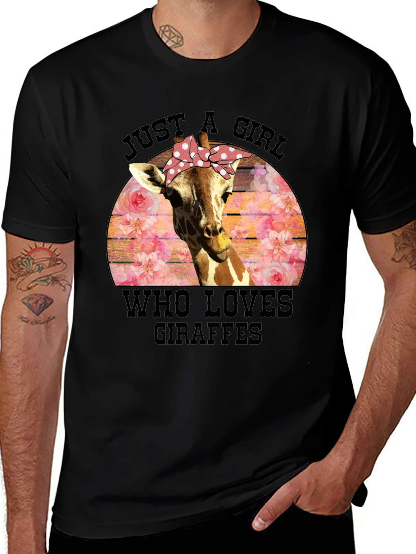Variant 2 of Giraffe Lover T-Shirt - Just a Girl Who Loves Giraffes!