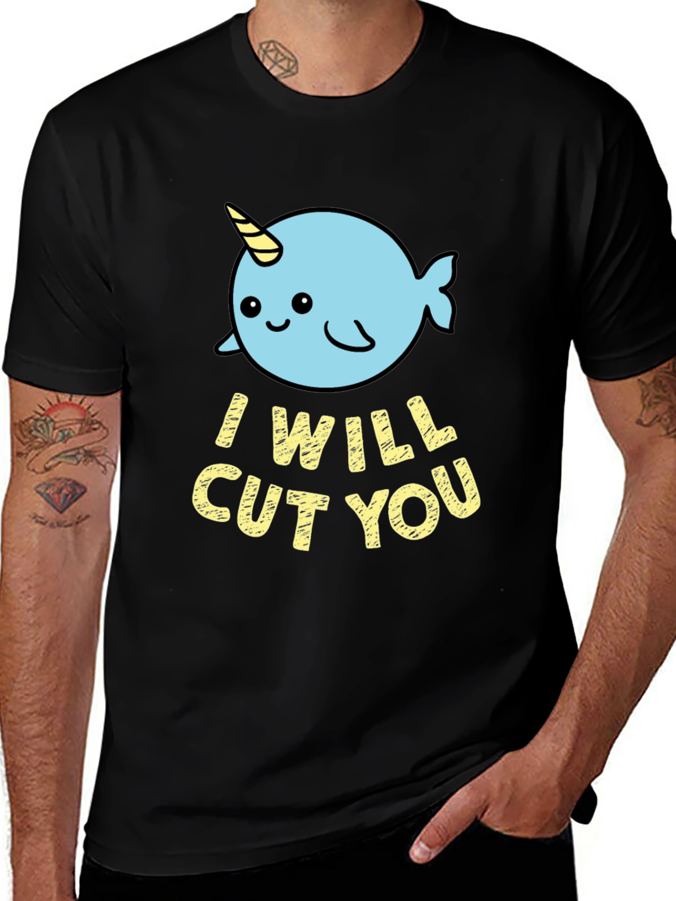 Variant 29 of Narwhal "I WILL CUT YOU" Graphic Tee