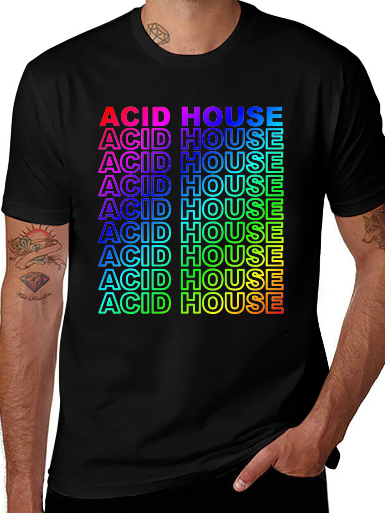 Variant 5 of Rainbow Acid House Graphic Tee