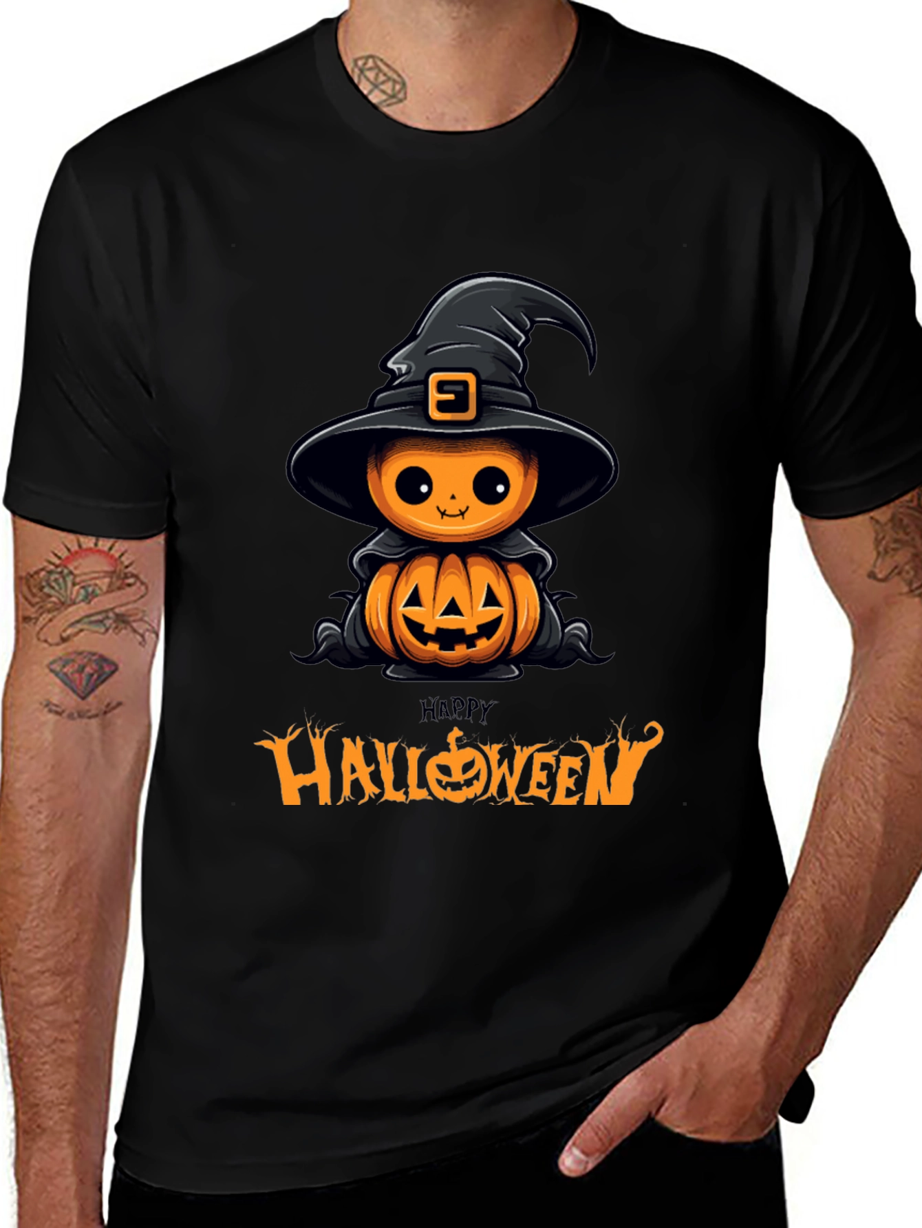 Variant 25 of Happy Halloween Pumpkin Witch T-Shirt