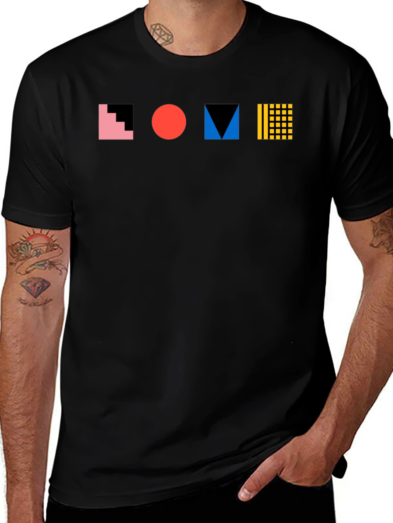 Variant 8 of Geometric LOVE Graphic Tee - Modern Casual Style