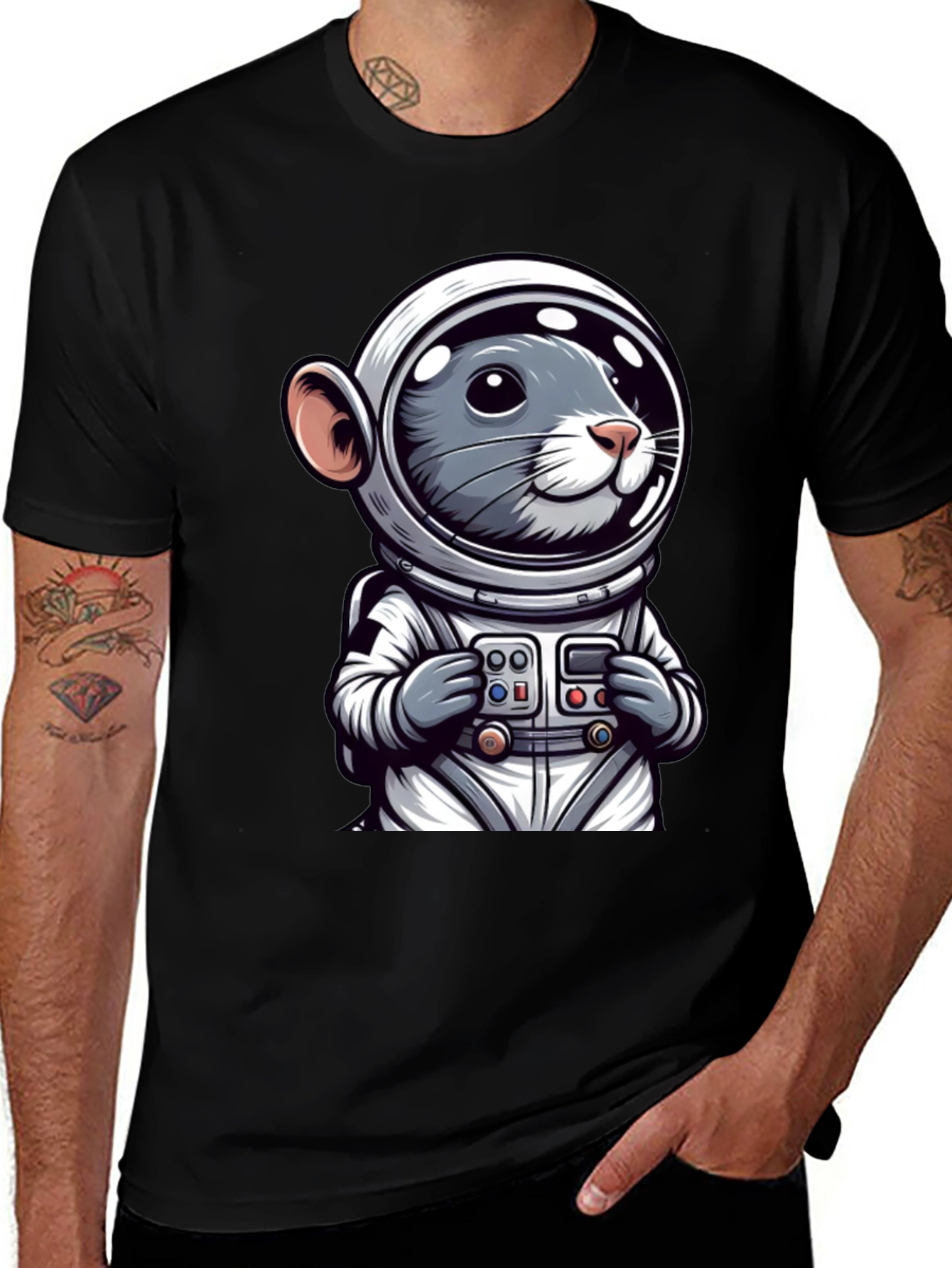 Variant 12 of Astronaut Mouse T-Shirt: Cute Space Explorer
