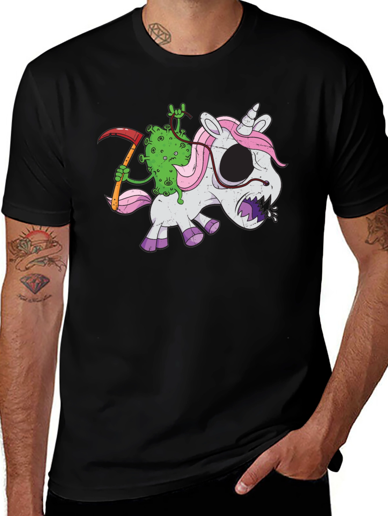 Variant 27 of Grim Reaper Virus Unicorn T-Shirt