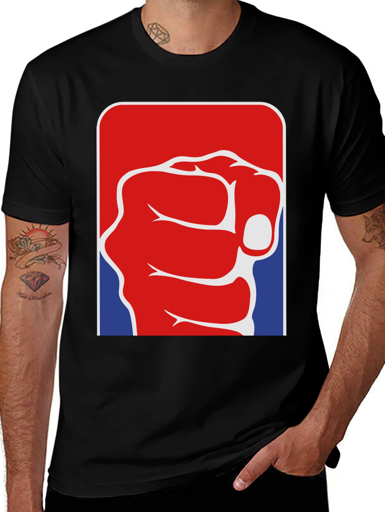 Variant 12 of Patriotic Punch Graphic Tee - Bold Fist Design