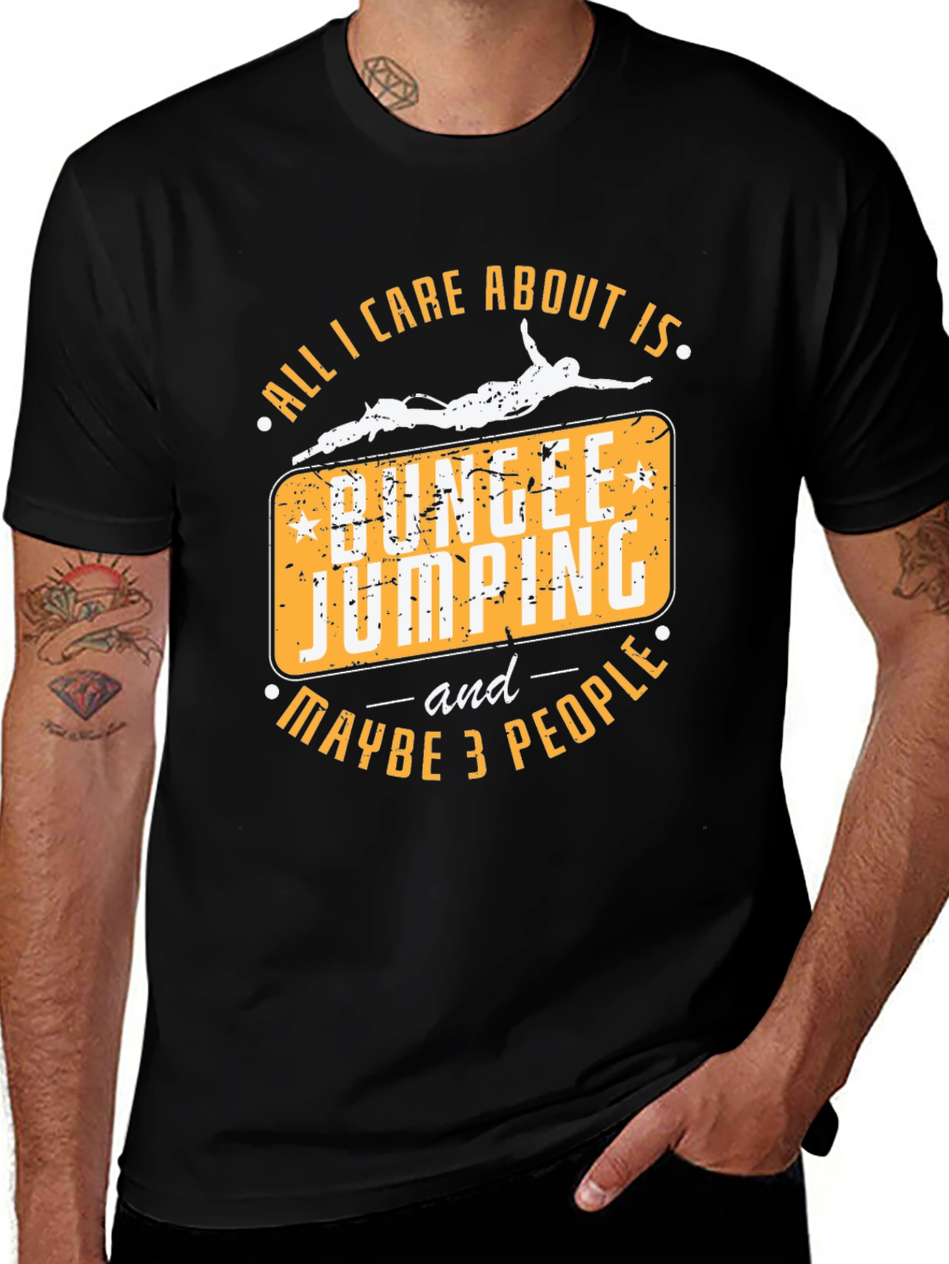 Variant 26 of Bungee Jumping T-Shirt - All I Care About Is Bungee Jumping and Maybe 3 People