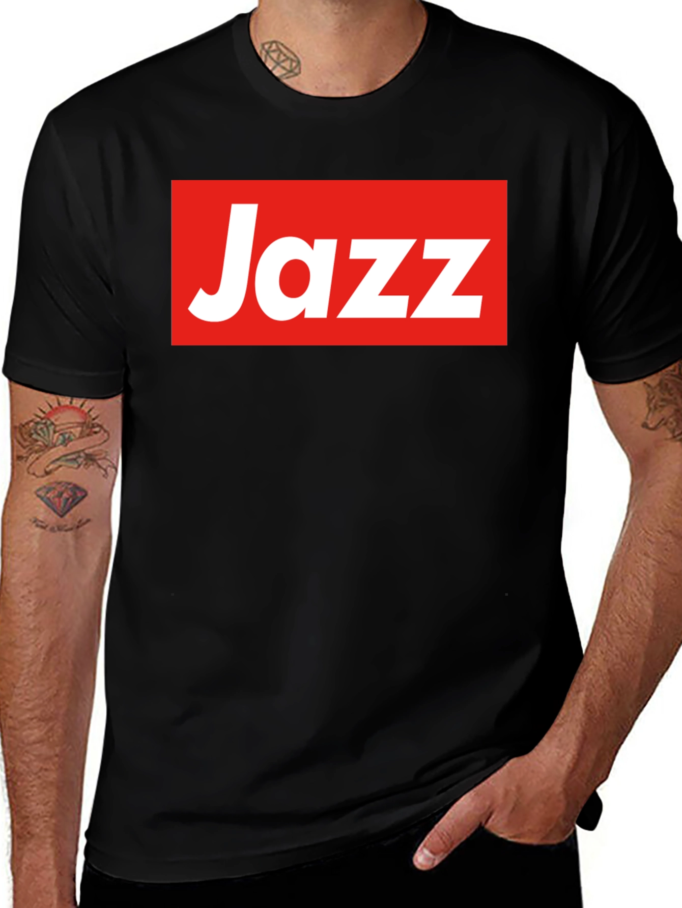 Variant 29 of Jazz Graphic Tee - Black Crew Neck Short Sleeve