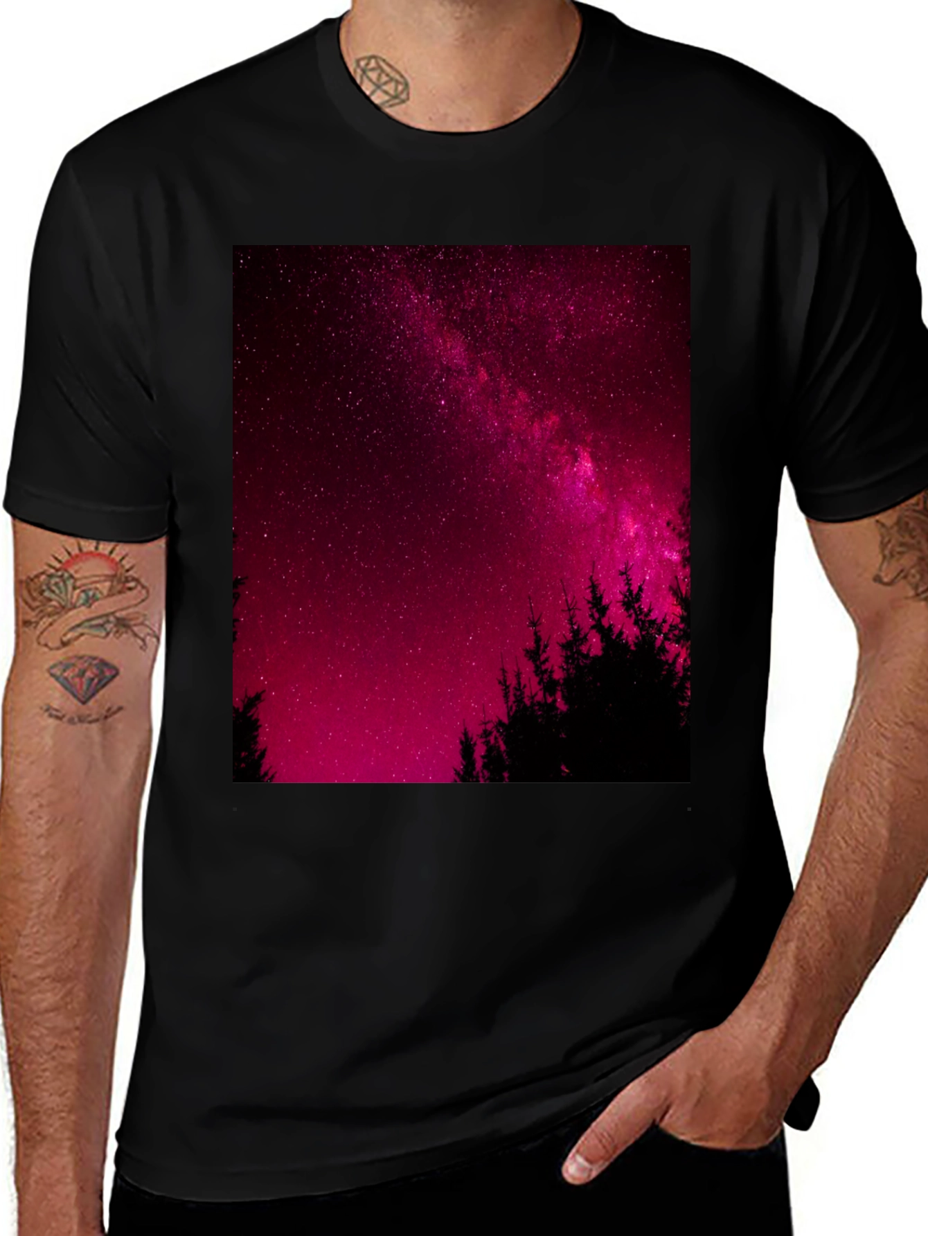 Variant 22 of Galaxy Print Black T-Shirt