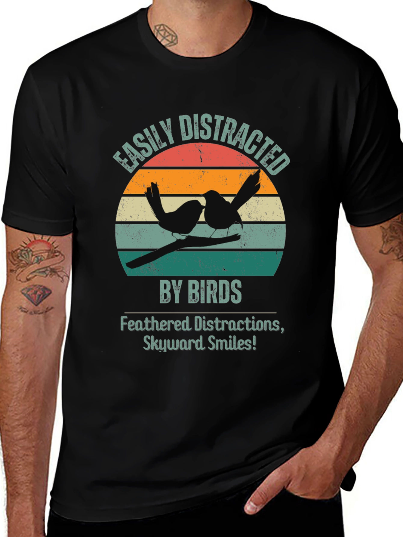 Variant 13 of Easily Distracted By Birds Graphic Tee
