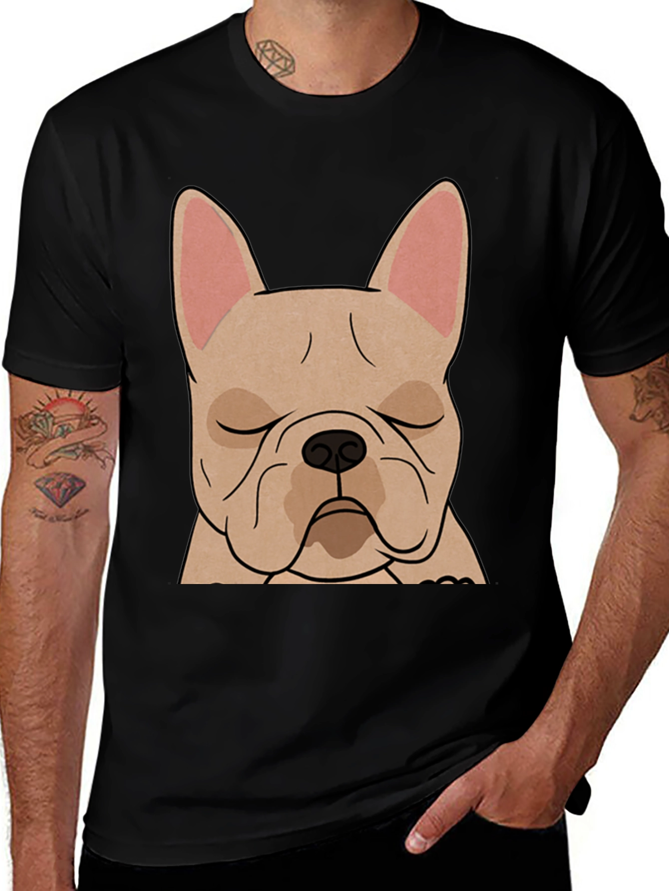 French Bulldog Graphic T-Shirt - Black Cotton Tee