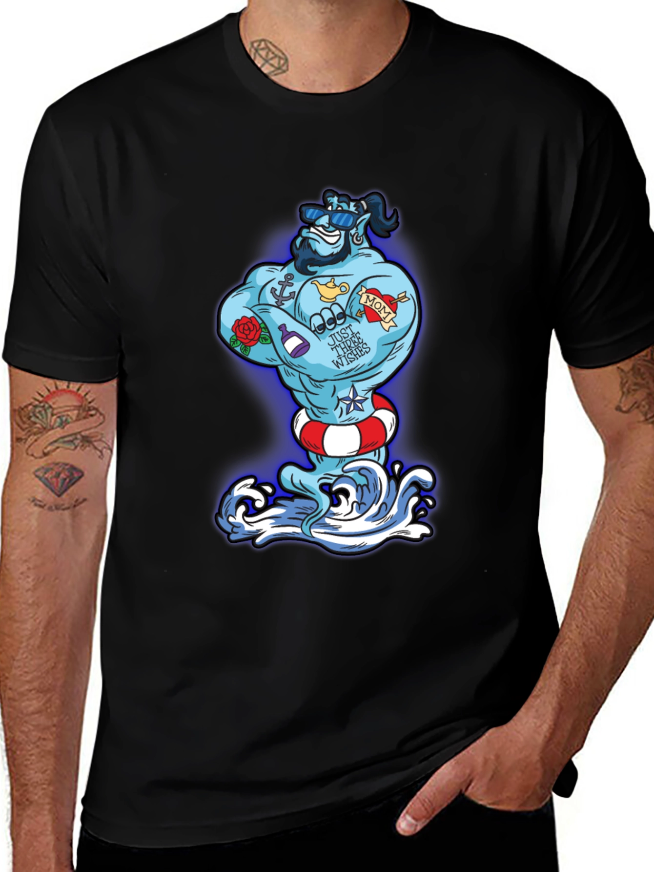 Variant 17 of Cartoon Genie Tattoo T-Shirt