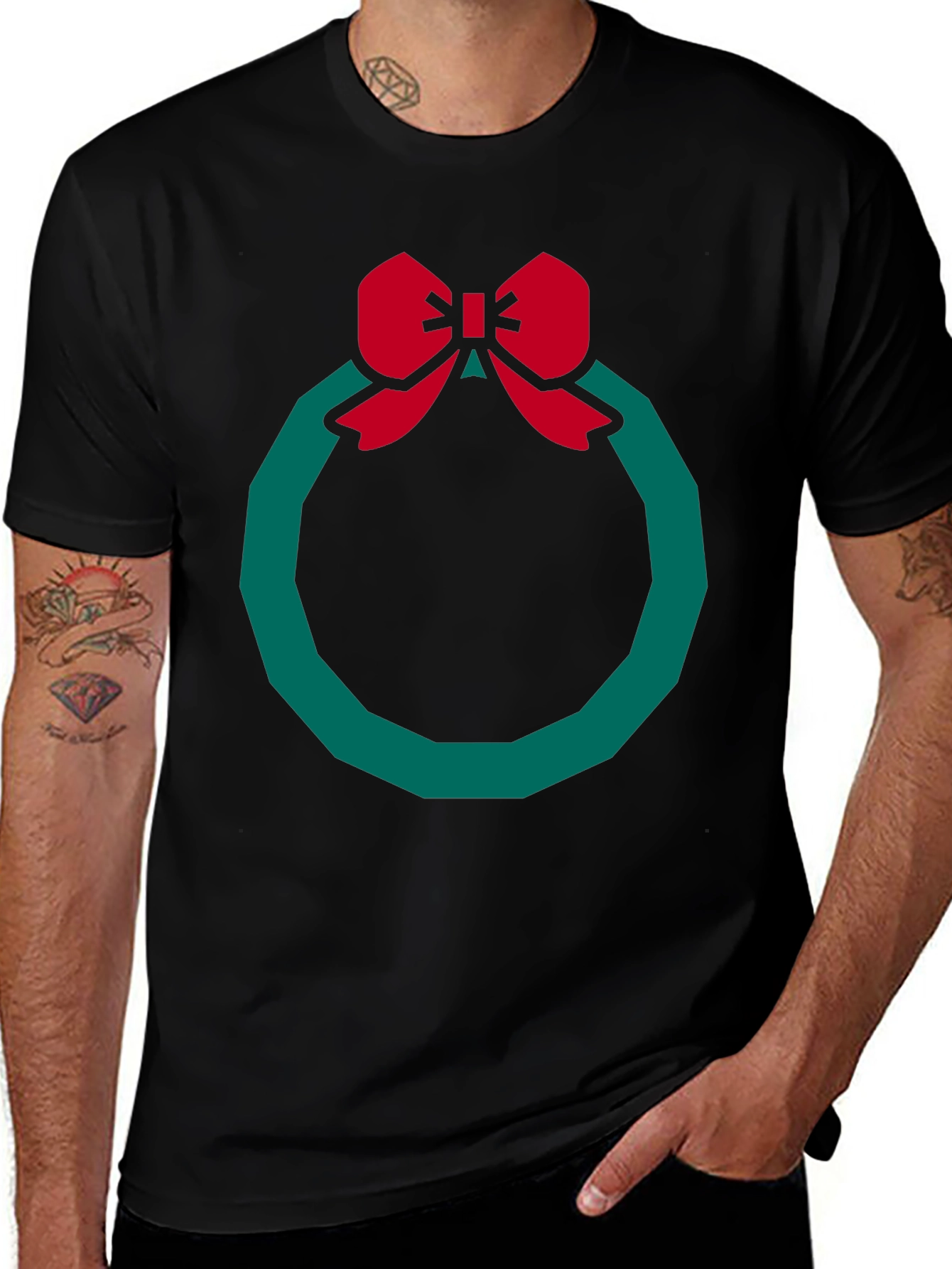 Festive Wreath Graphic Tee - Holiday Style!