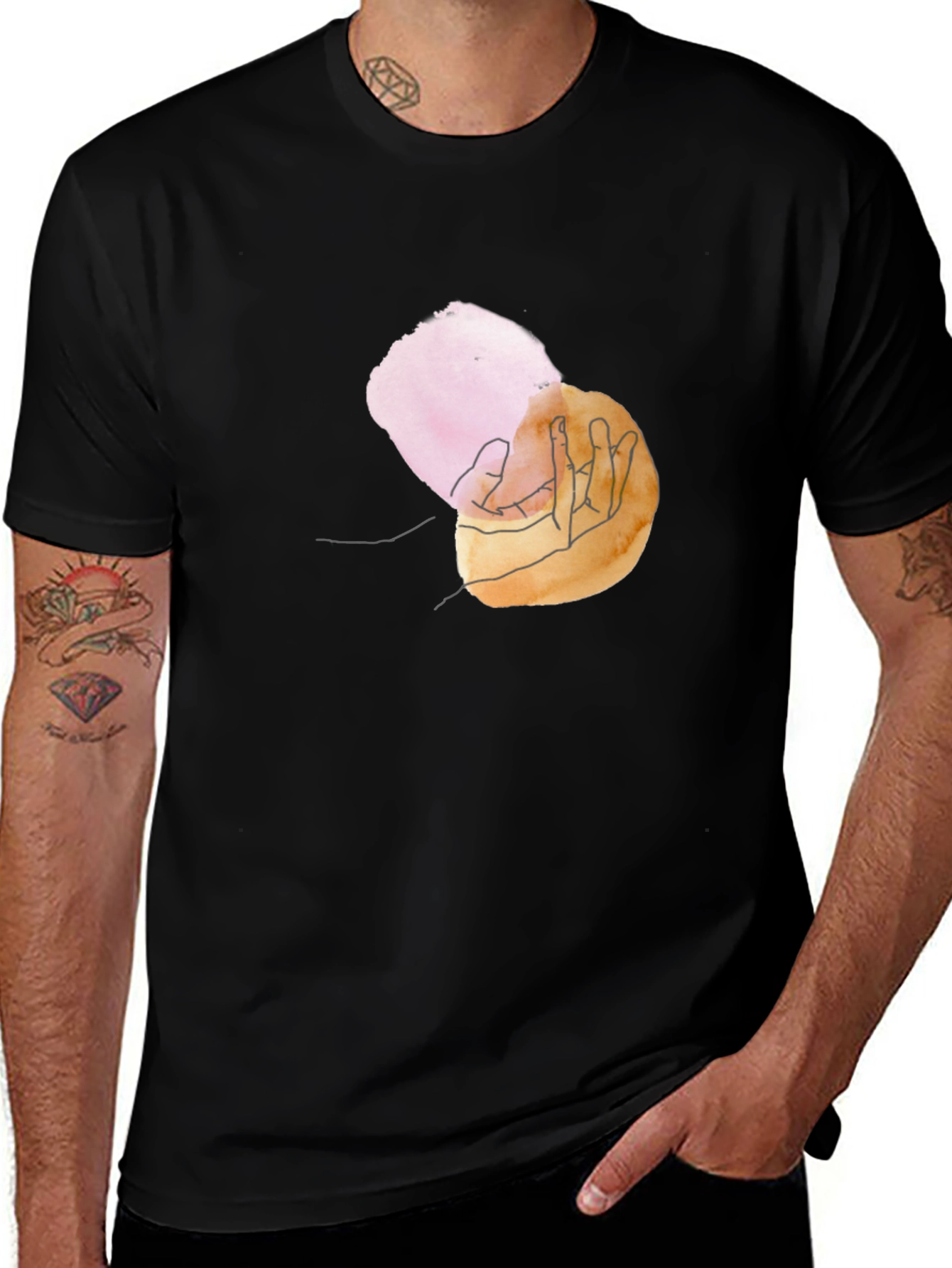 Variant 2 of Abstract Hand Graphic Black T-Shirt