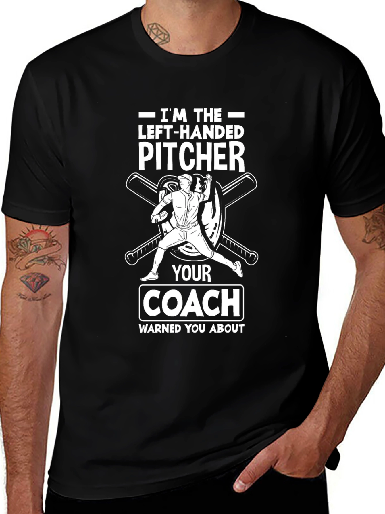 Variant 11 of Left-Handed Pitcher Funny Baseball T-Shirt