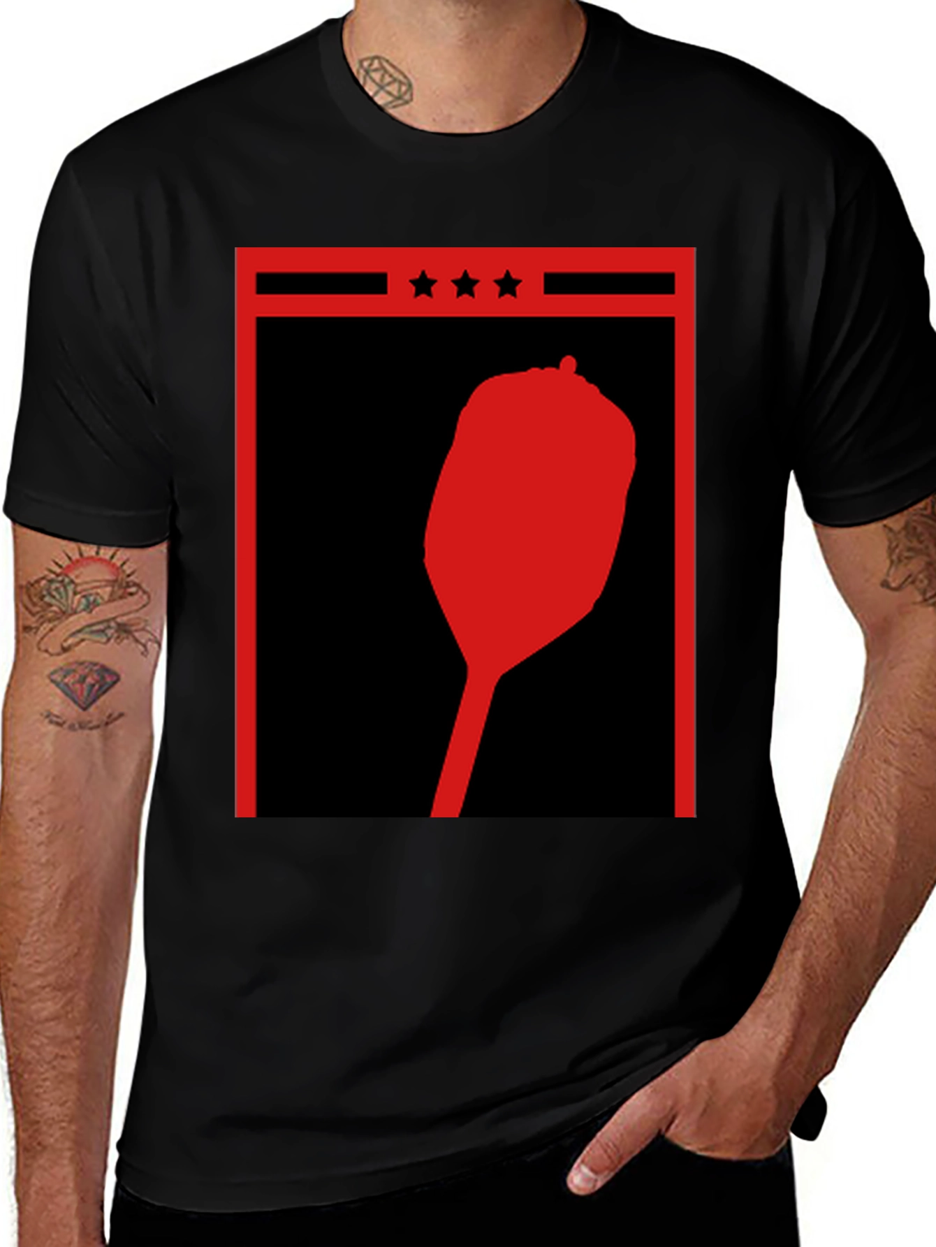Variant 25 of Retro Red Pepper Silhouette Graphic Tee