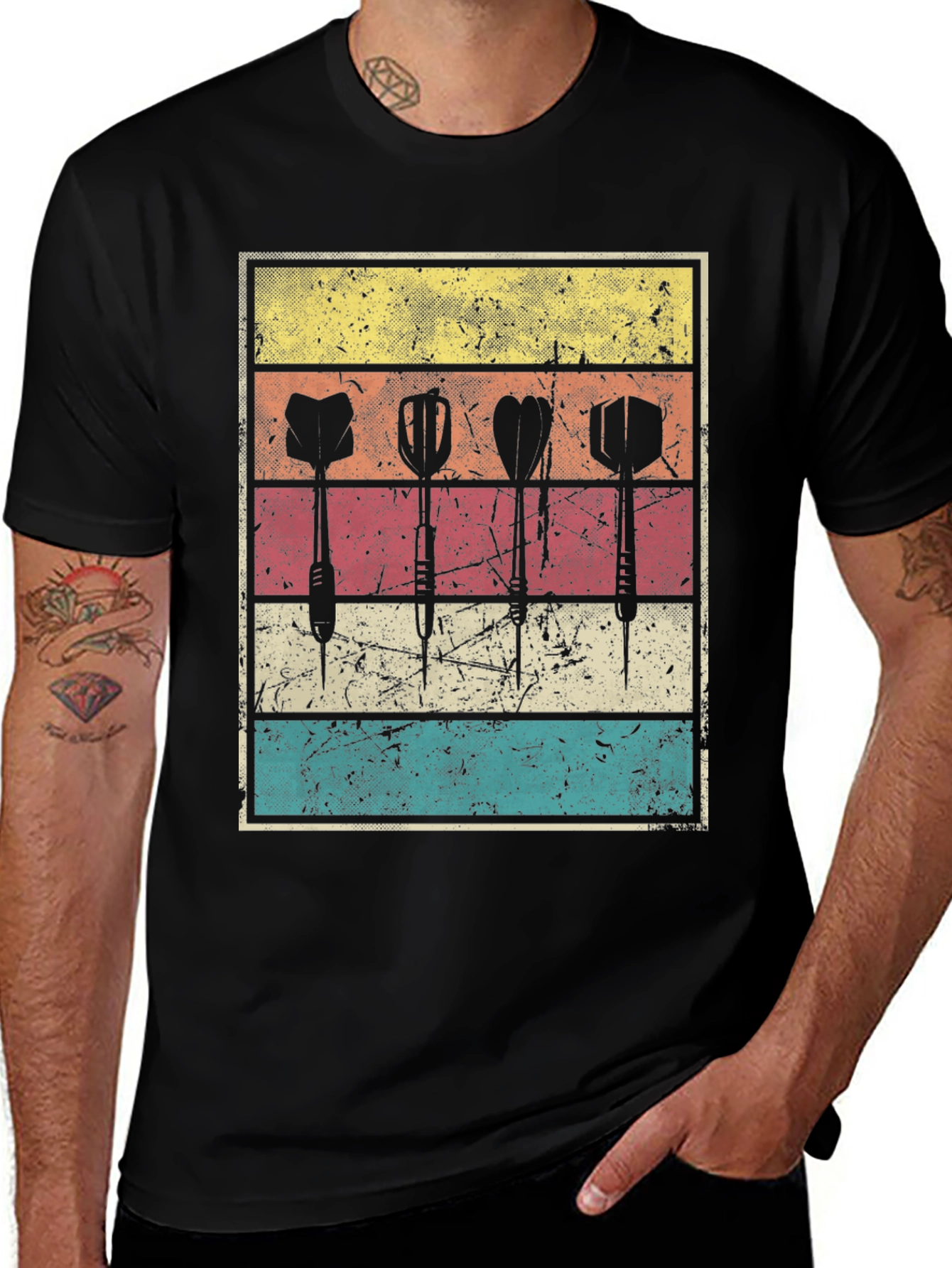 Variant 21 of Retro Darts T-Shirt - Vintage Dartboard Design