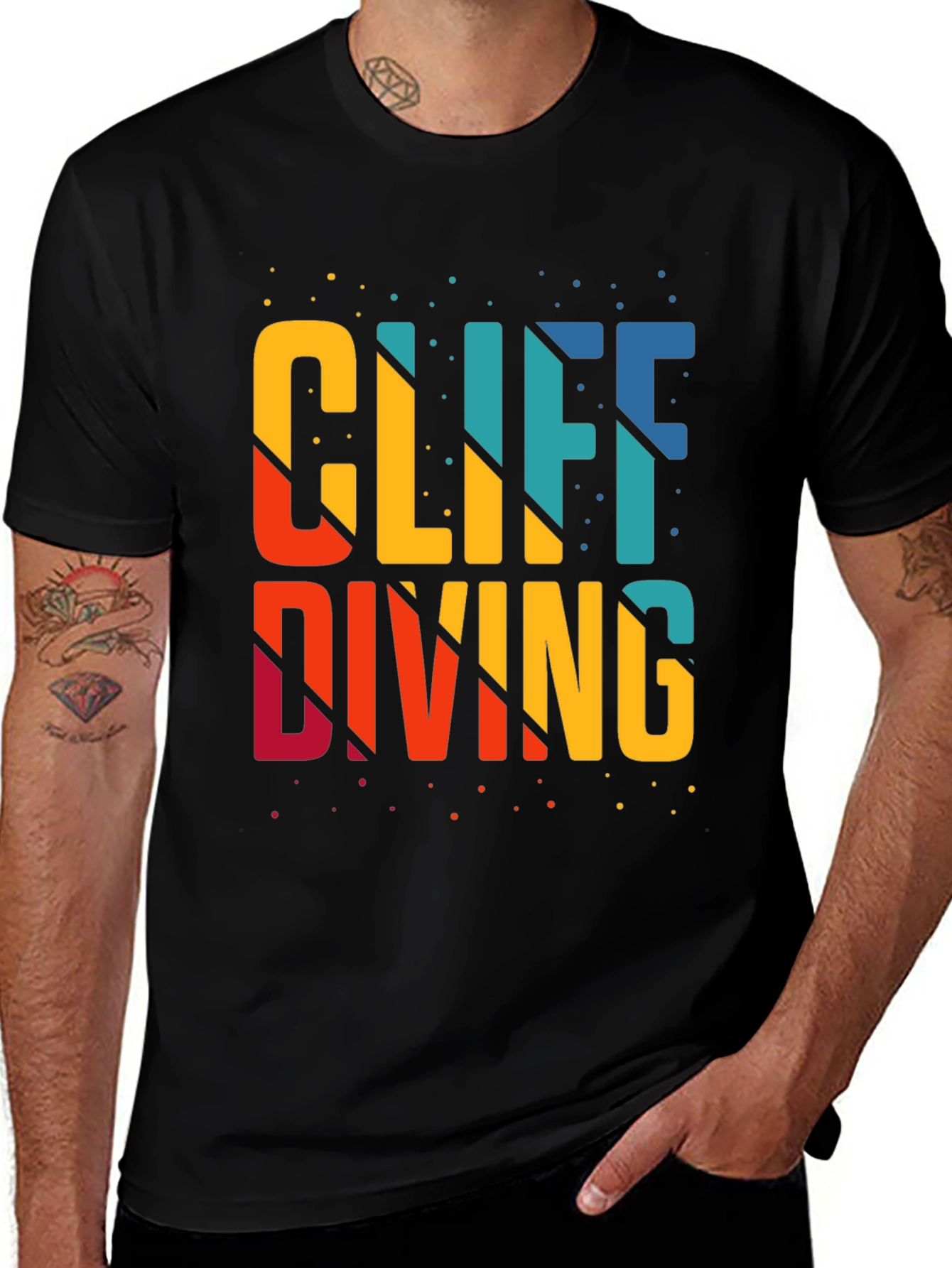 Variant 18 of Cliff Diving Graphic T-Shirt - Black Tee