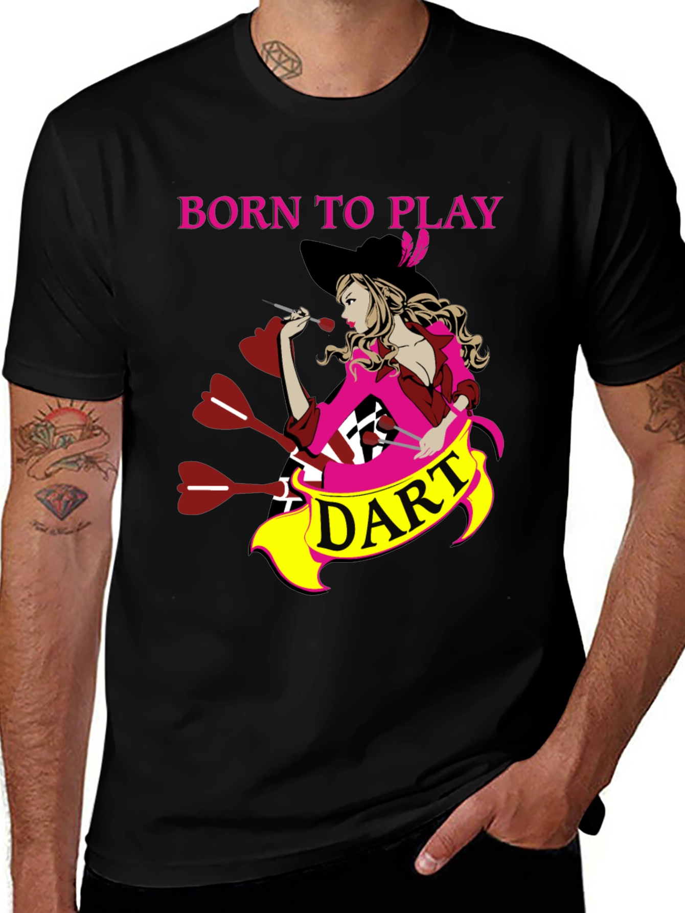 Variant 9 of Born To Play Dart T-Shirt