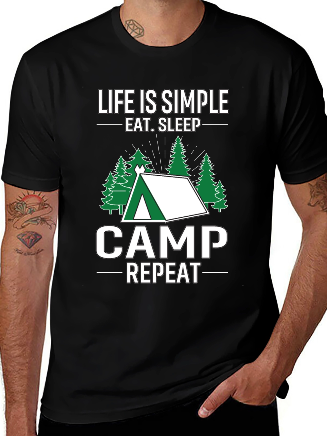 Variant 22 of Life is Simple Camping T-Shirt - Eat Sleep Camp Repeat