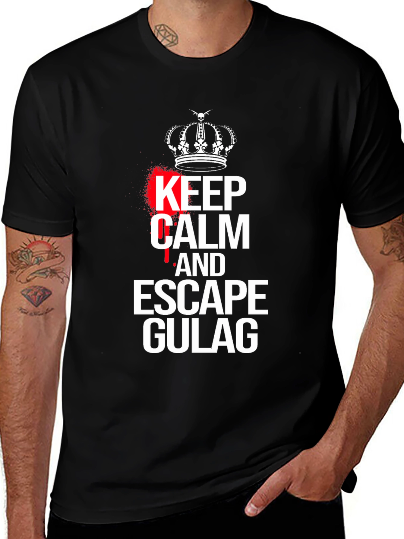 Variant 7 of Keep Calm Escape Gulag Black T-Shirt