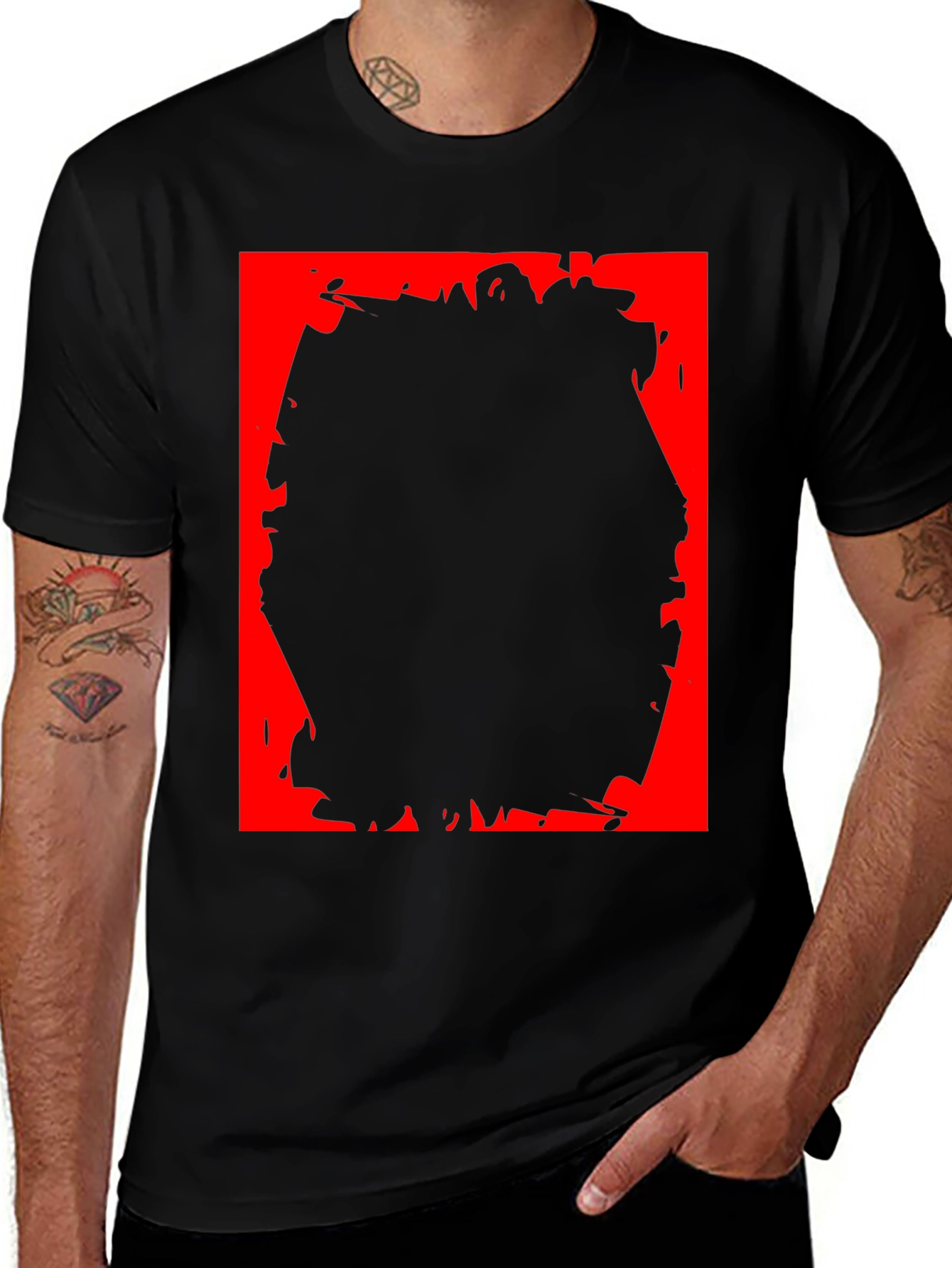 Variant 11 of Edgy Black T-Shirt with Bold Graphic Design