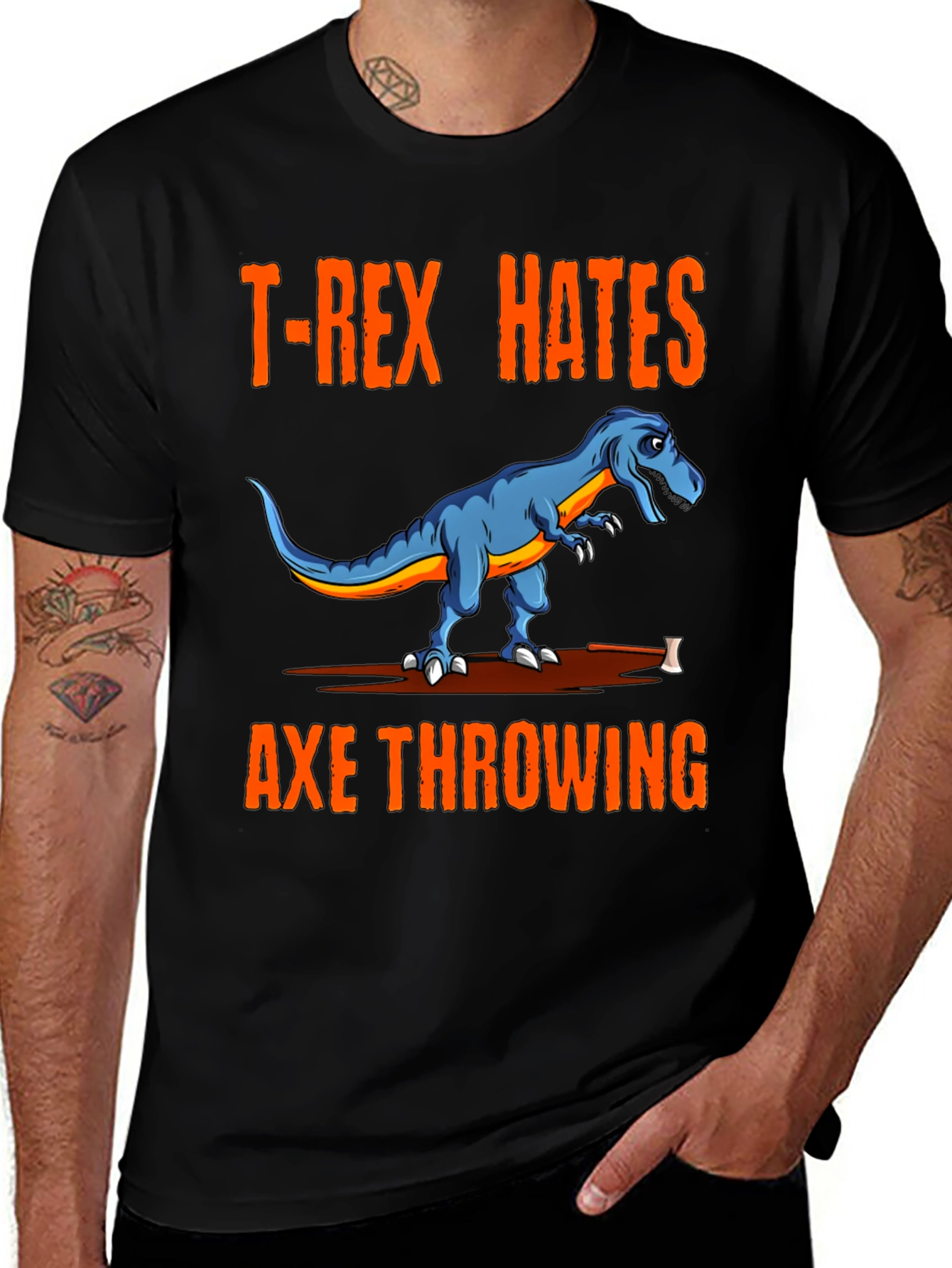 T-Rex Hates Axe Throwing Graphic Tee