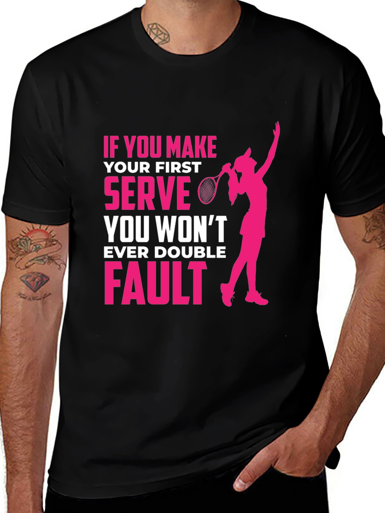 Tennis Serve Graphic Tee - Make Your First Serve