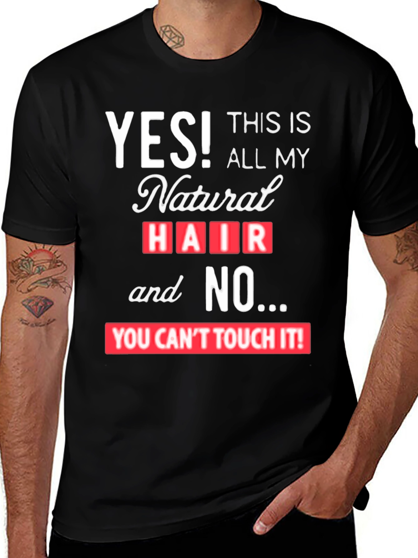 Variant 28 of Natural Hair Statement Tee - YES! Don't Touch!