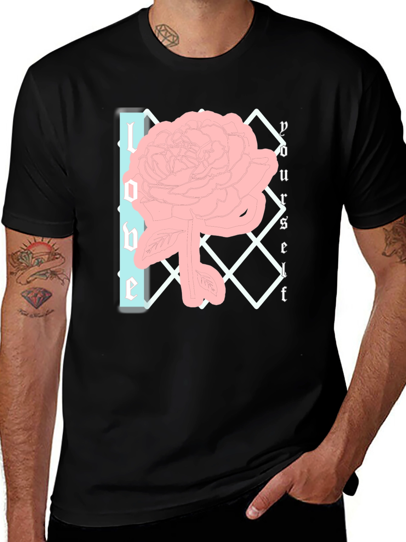 Variant 26 of Love Yourself Rose Graphic T-Shirt - Stylish Comfort