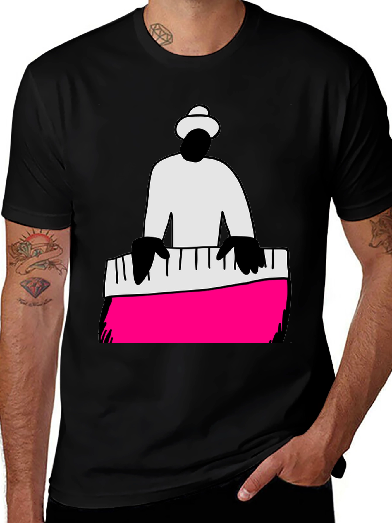Variant 20 of Piano Man Graphic Tee - Cool Musician T-Shirt