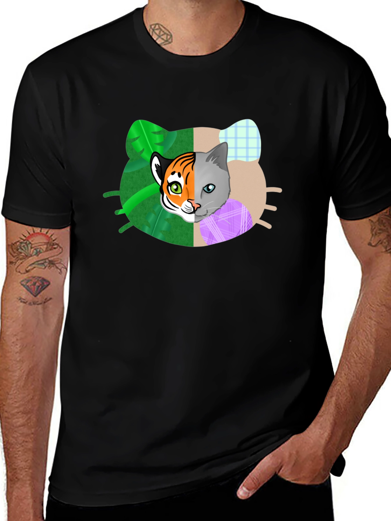 Variant 12 of Unique Cat & Tiger Graphic T-Shirt