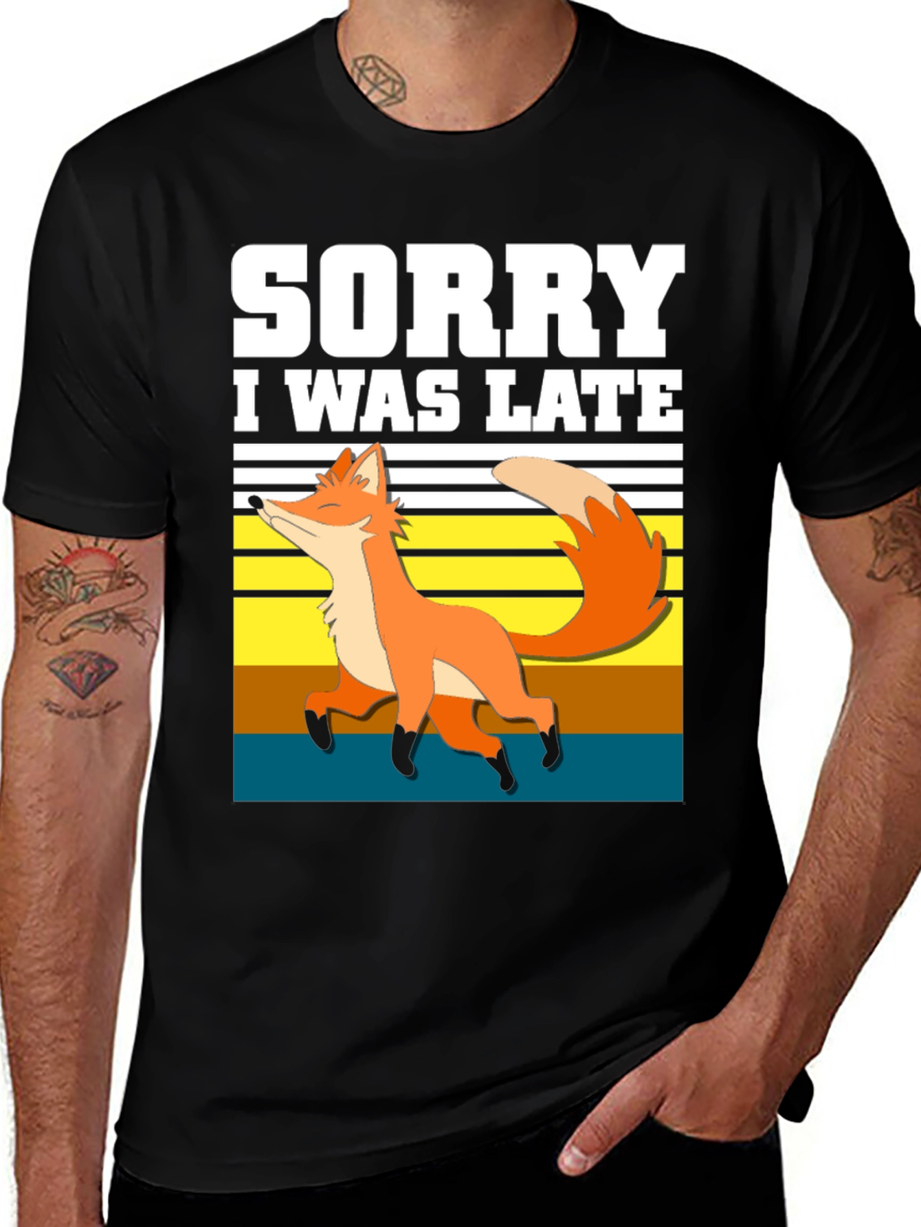 Variant 19 of Sorry I Was Late Fox Graphic T-Shirt