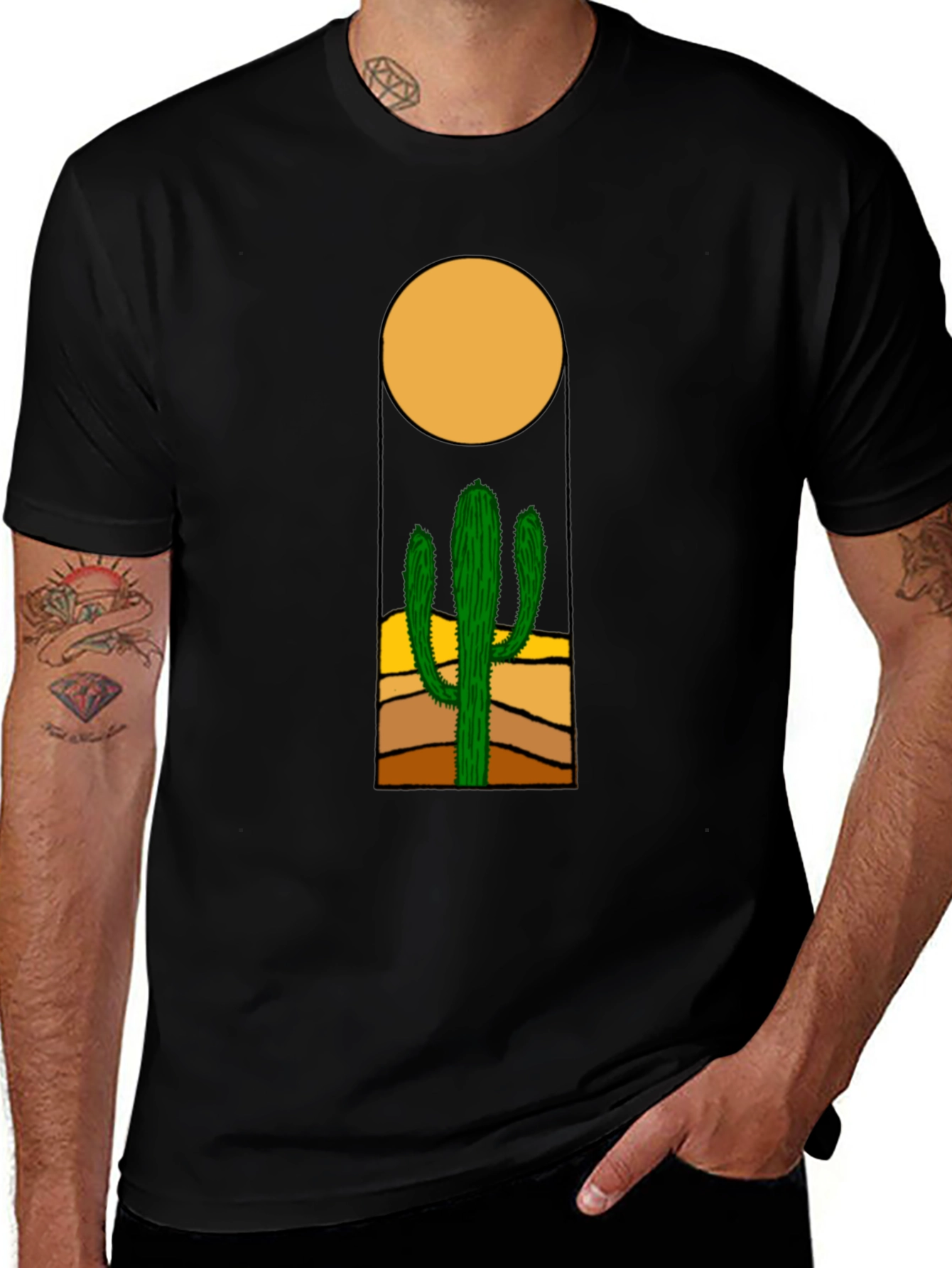 Variant 27 of Cactus Graphic Tee - Desert Sun T-Shirt
