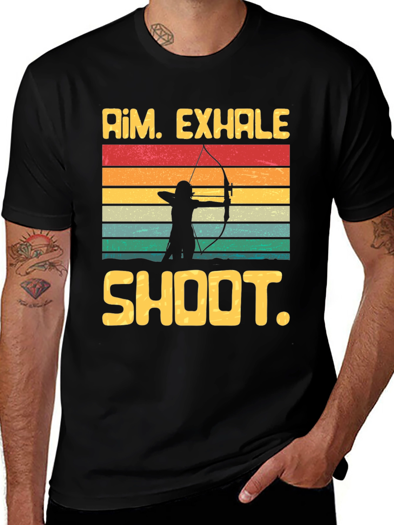 Variant 19 of Archery Graphic Tee - Aim Exhale Shoot T-Shirt