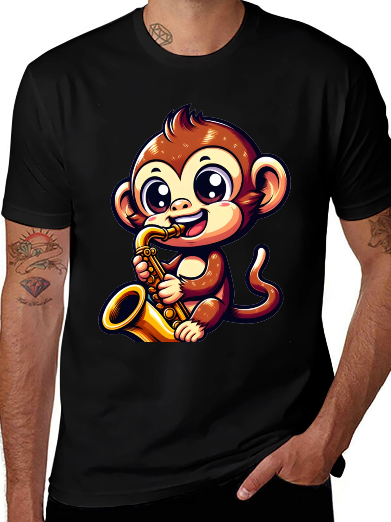 Variant 16 of Monkey Saxophone T-Shirt