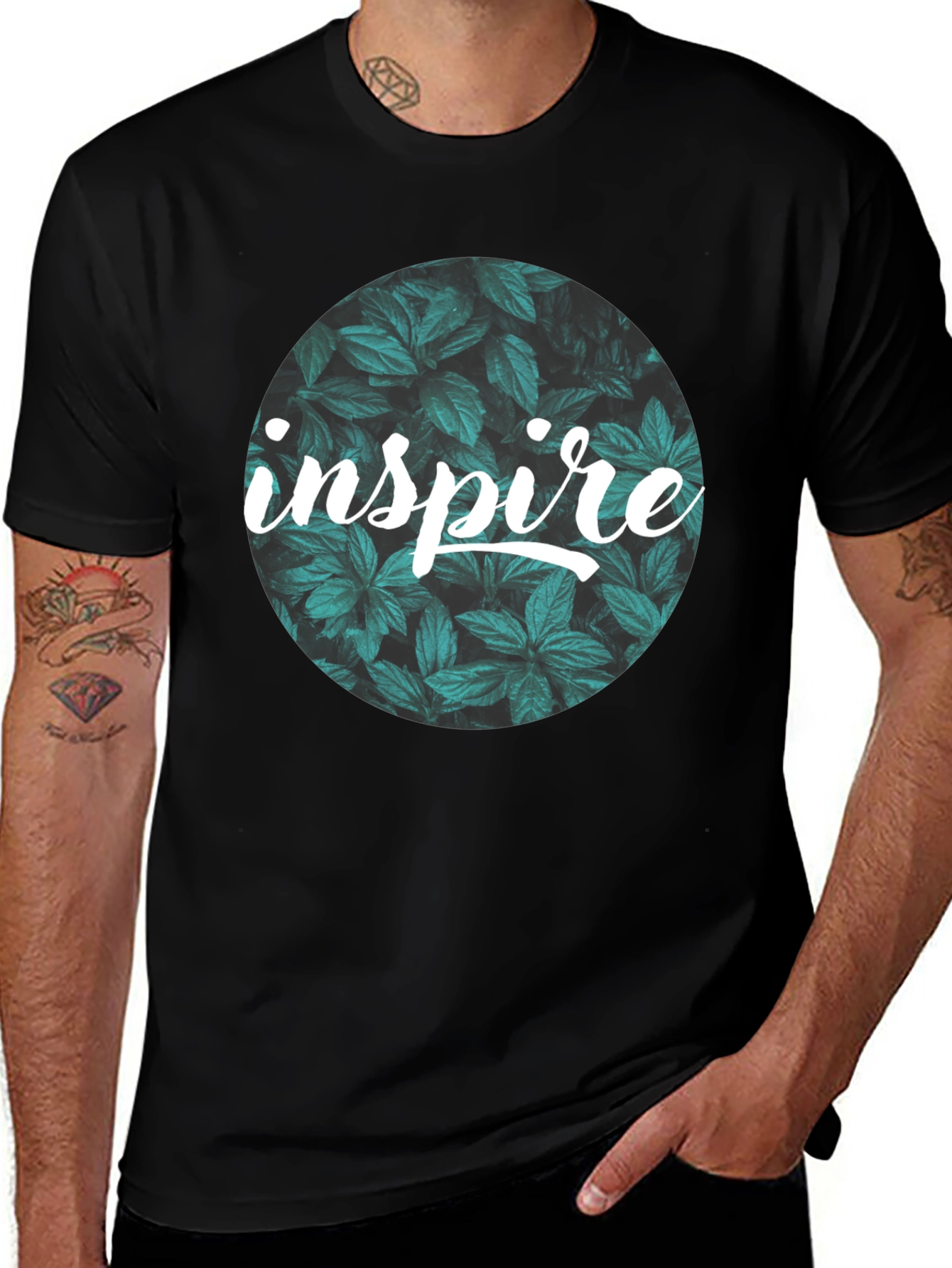 Variant 14 of Inspire Leaf Graphic T-Shirt - Stylish Comfort