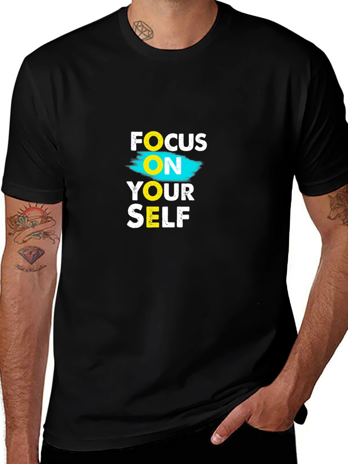 Variant 9 of Focus on Yourself Black Tee