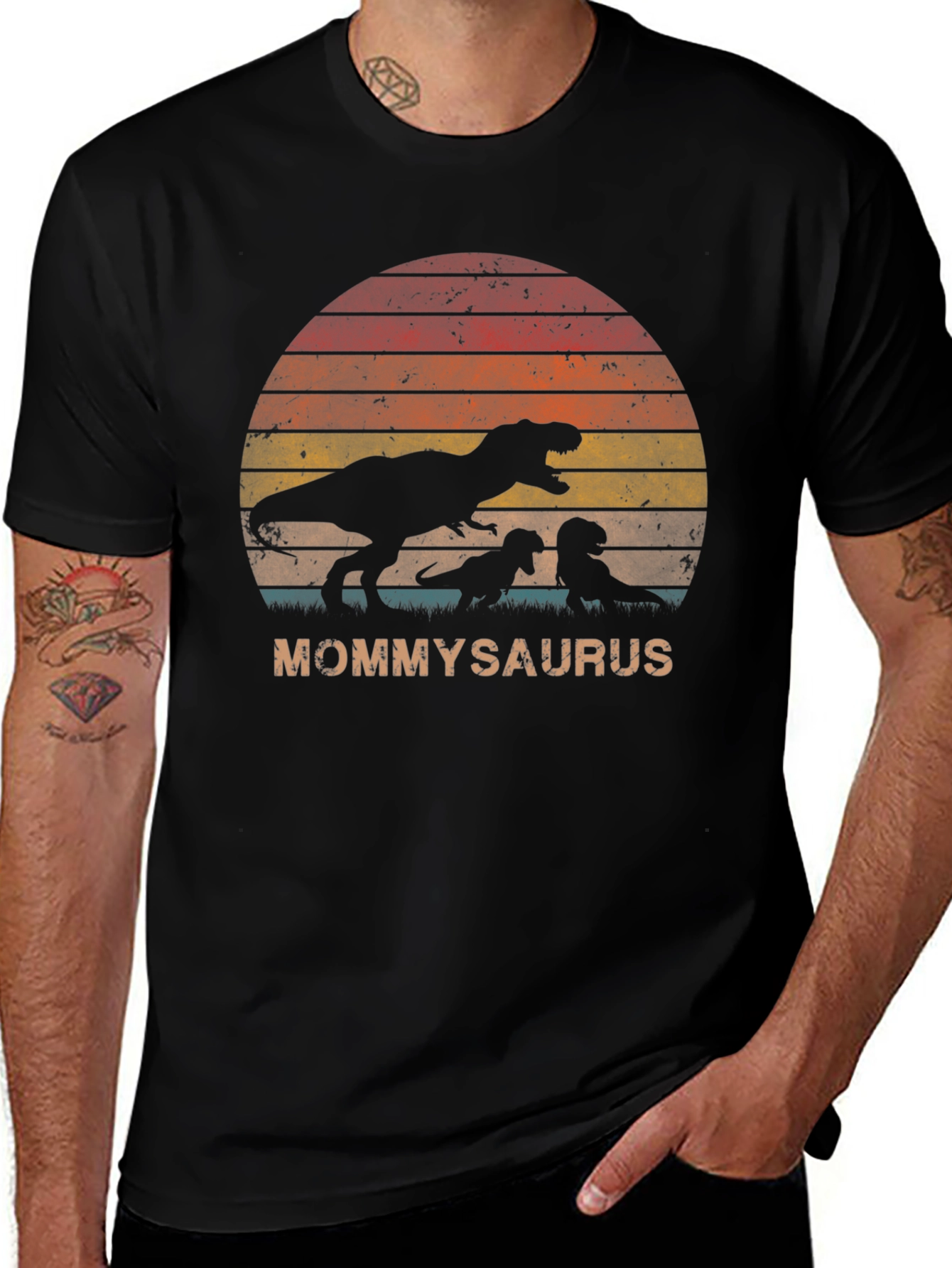 Variant 16 of Mommysaurus T-Shirt - Dinosaur Family Graphic Tee