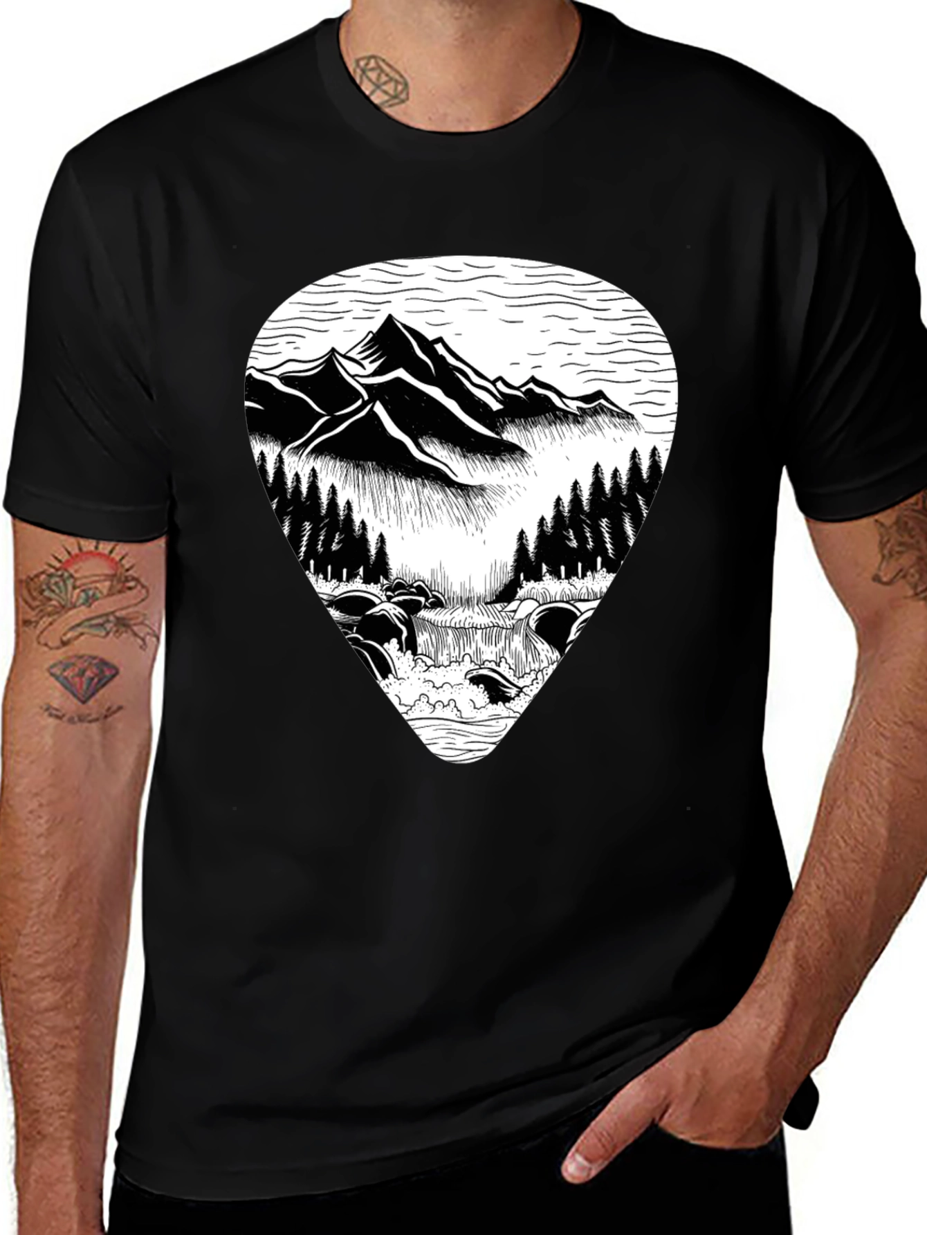 Variant 25 of Mountain River Graphic Tee - Nature Inspired T-Shirt