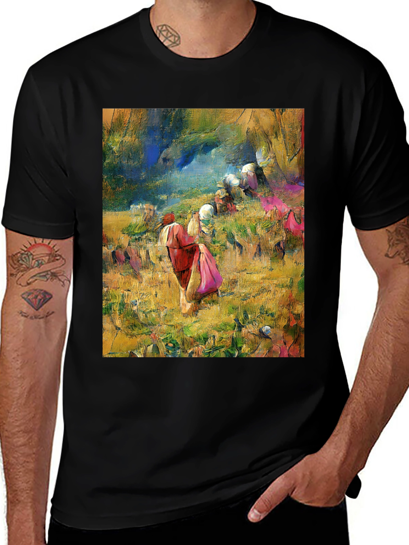 Variant 10 of Abstract Art Print Crew Neck T-Shirt