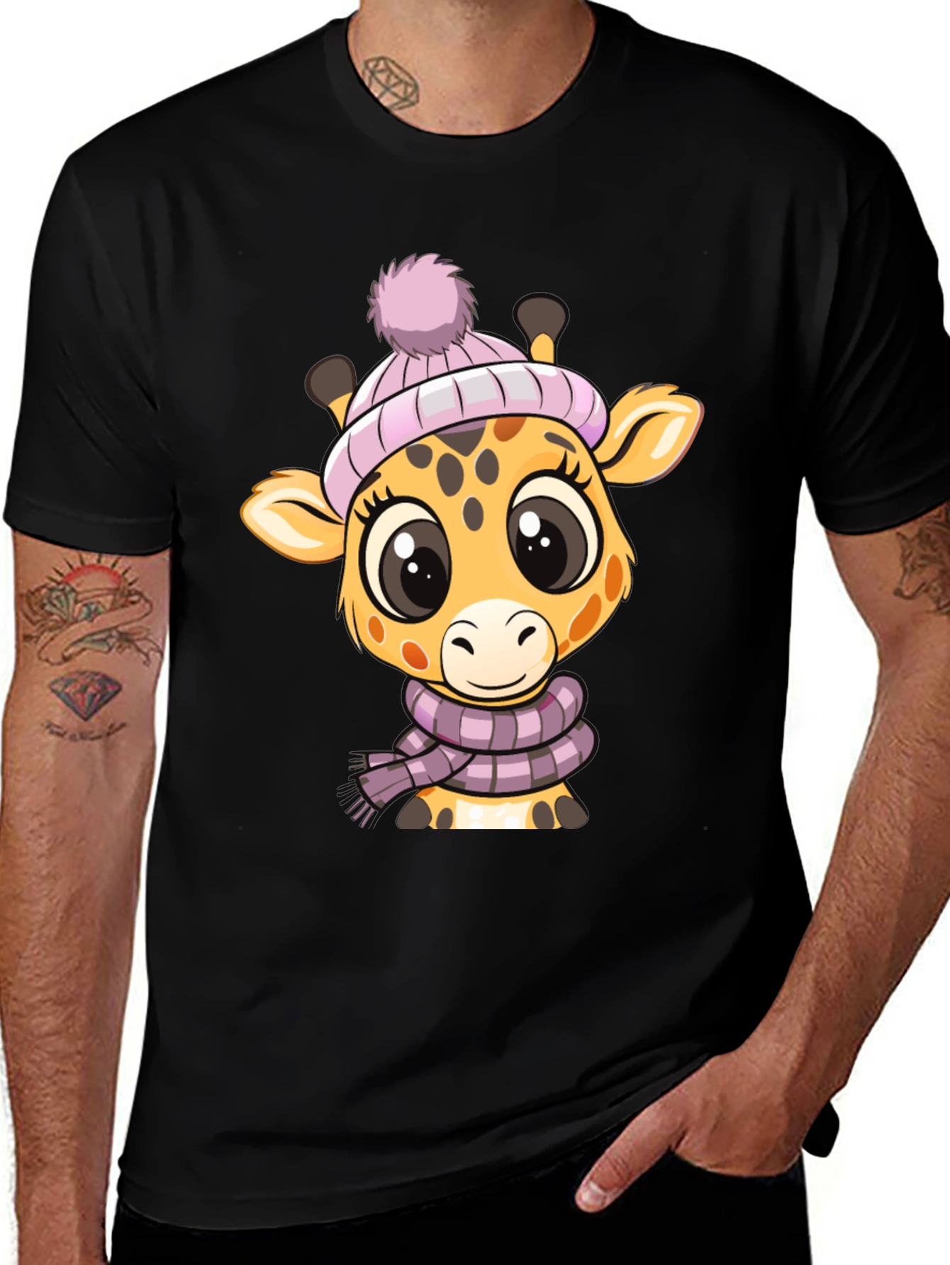 Variant 8 of Cute Giraffe T-Shirt - Winter Ready