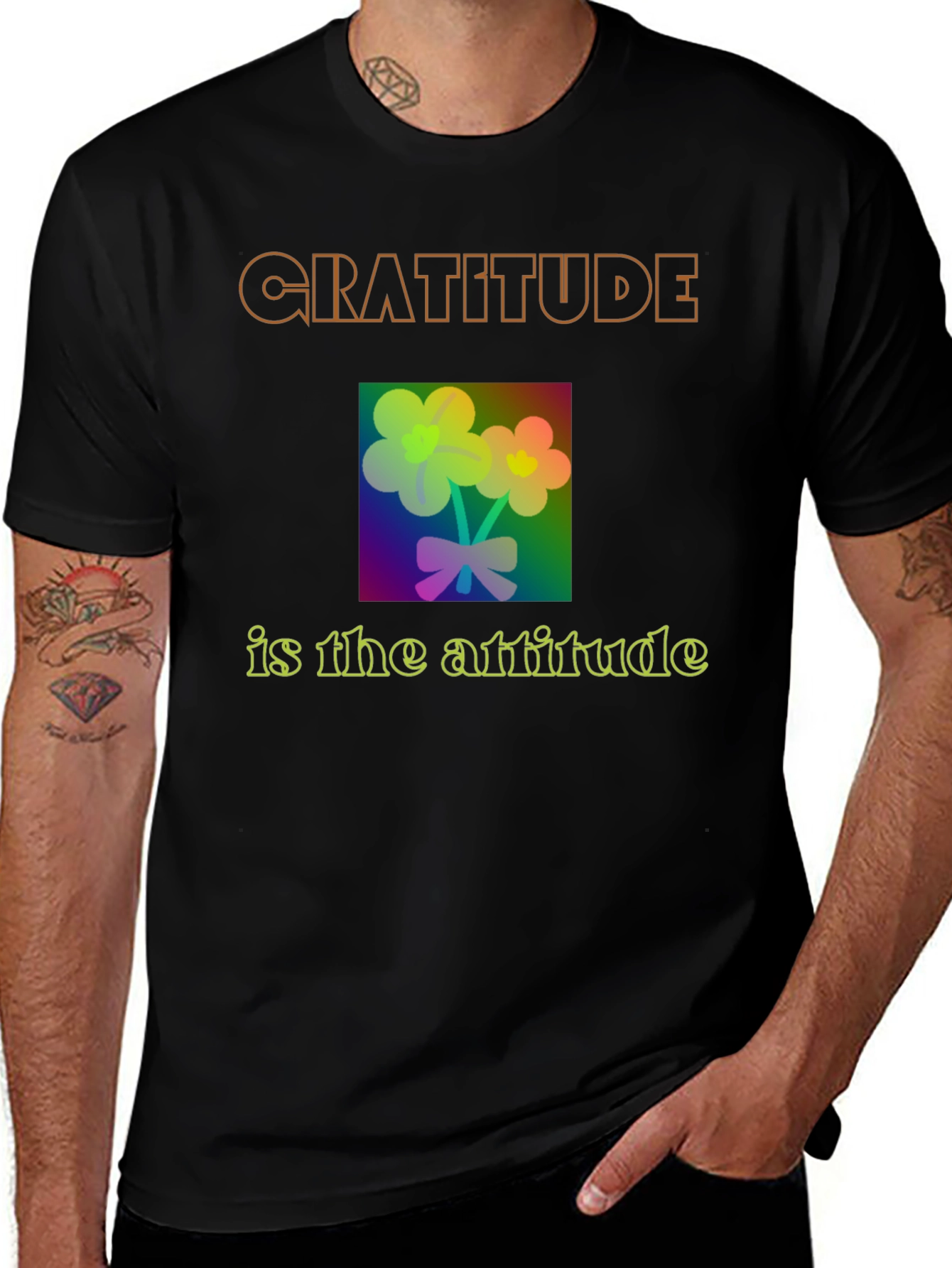 Gratitude Attitude T-Shirt - Black Graphic Tee